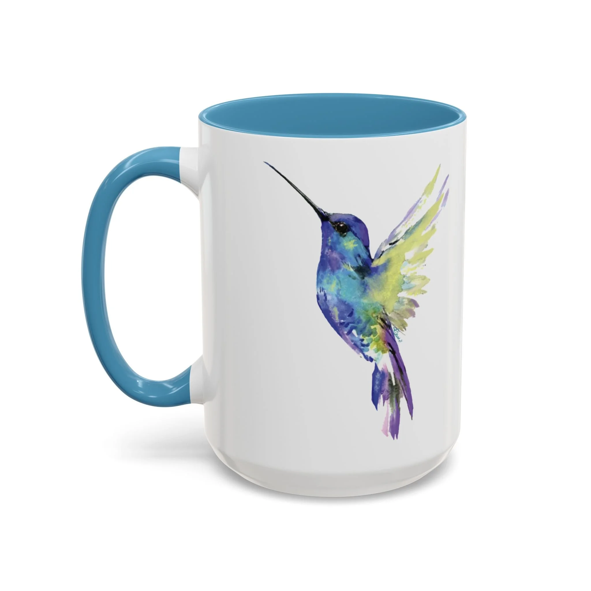 Hummingbird Two Tone Ceramic Mugs Light blue 15oz