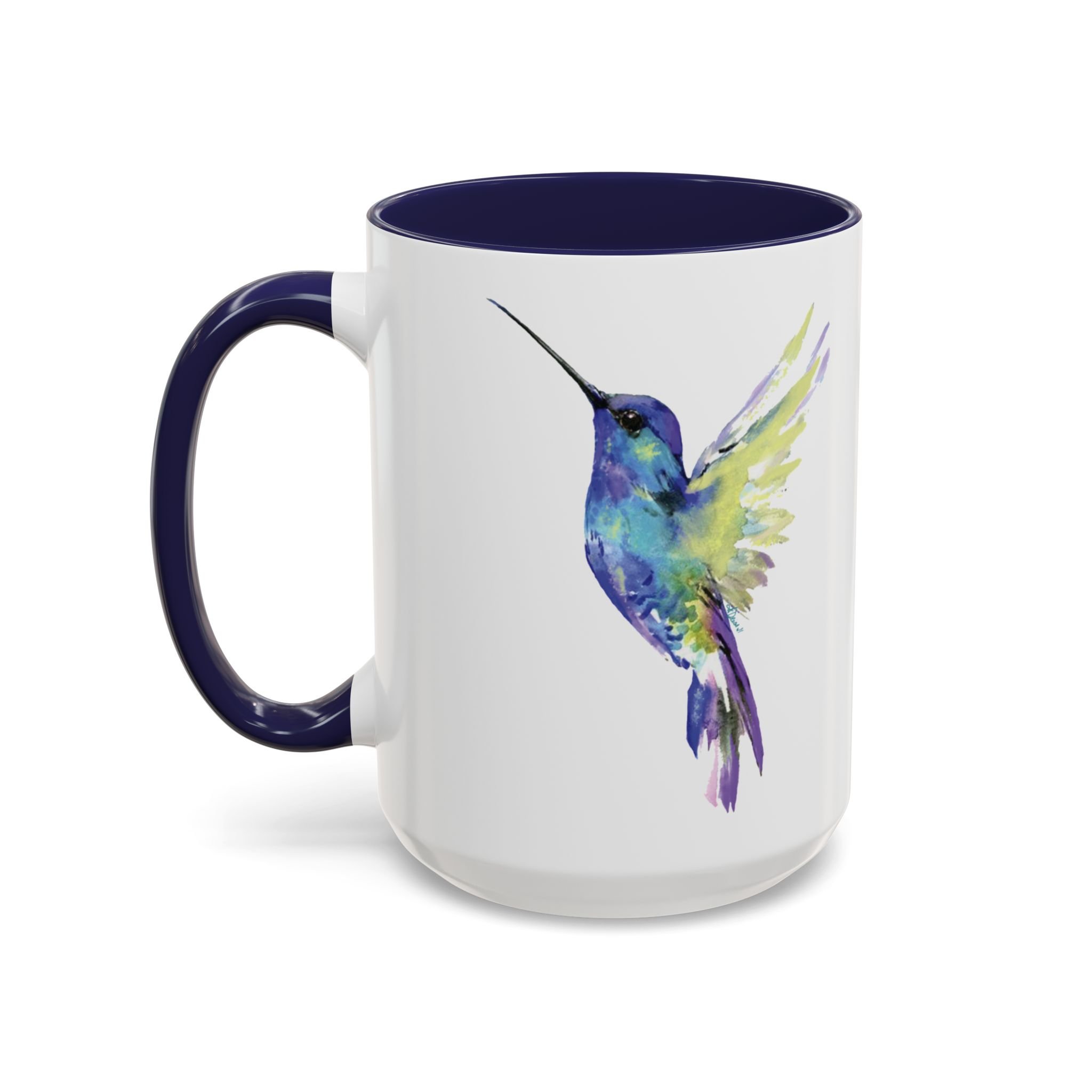 Hummingbird Two Tone Ceramic Mugs Navy 15oz