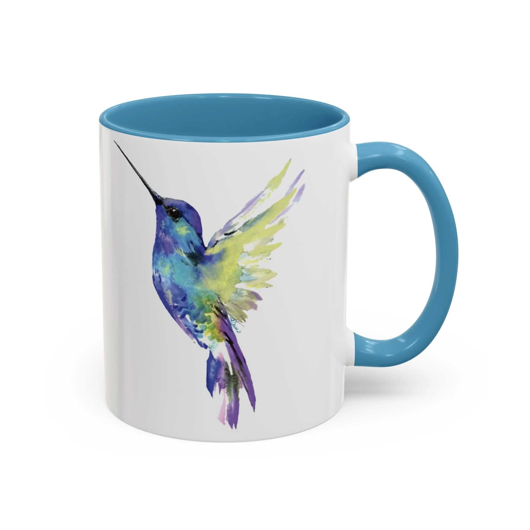 Hummingbird Two Tone Ceramic Mug 11oz Light Blue
