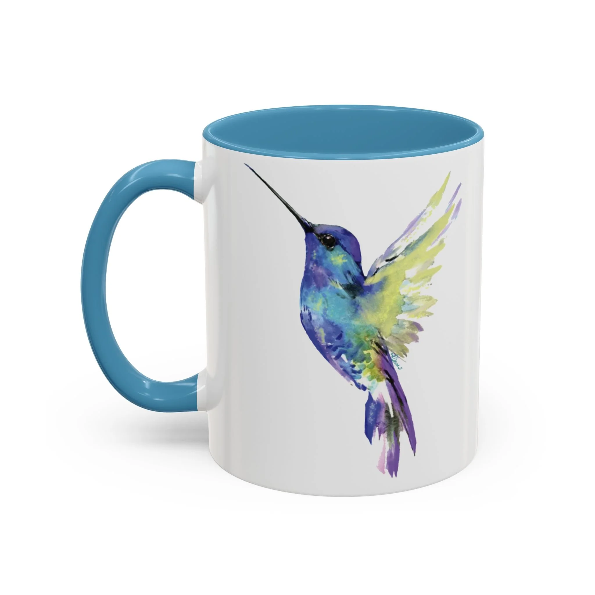Hummingbird Two Tone Ceramic Mug 11oz Light Blue