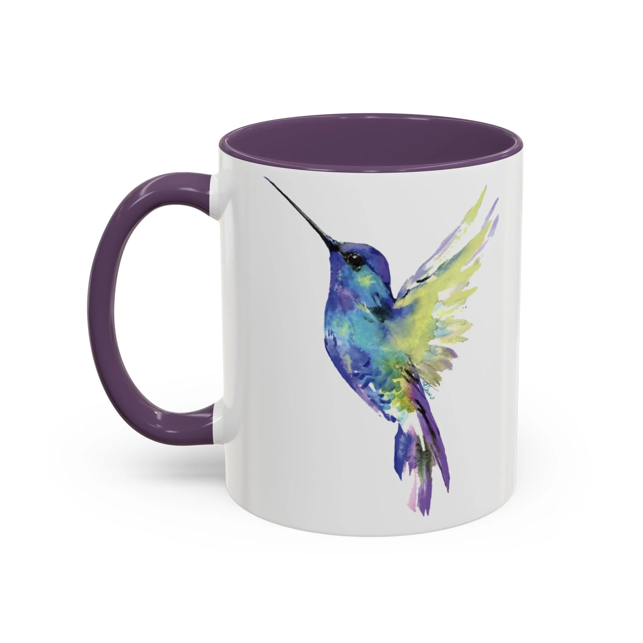 Hummingbird Two Tone Ceramic Mug 11oz Purple