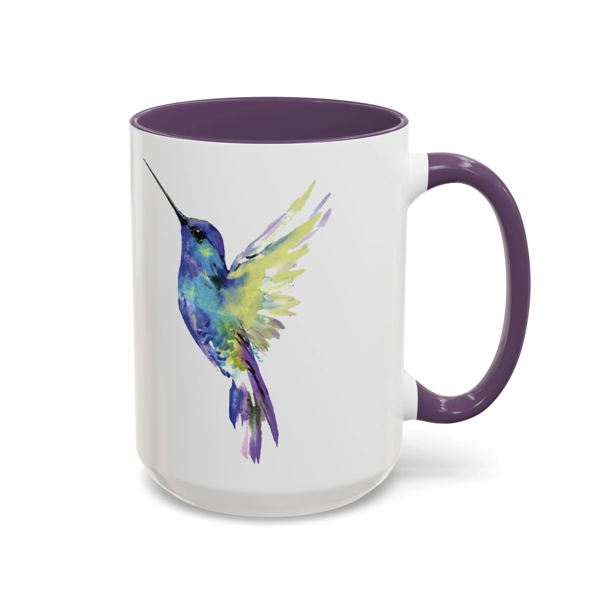 Hummingbird Two Tone Ceramic Mug 15oz Purple