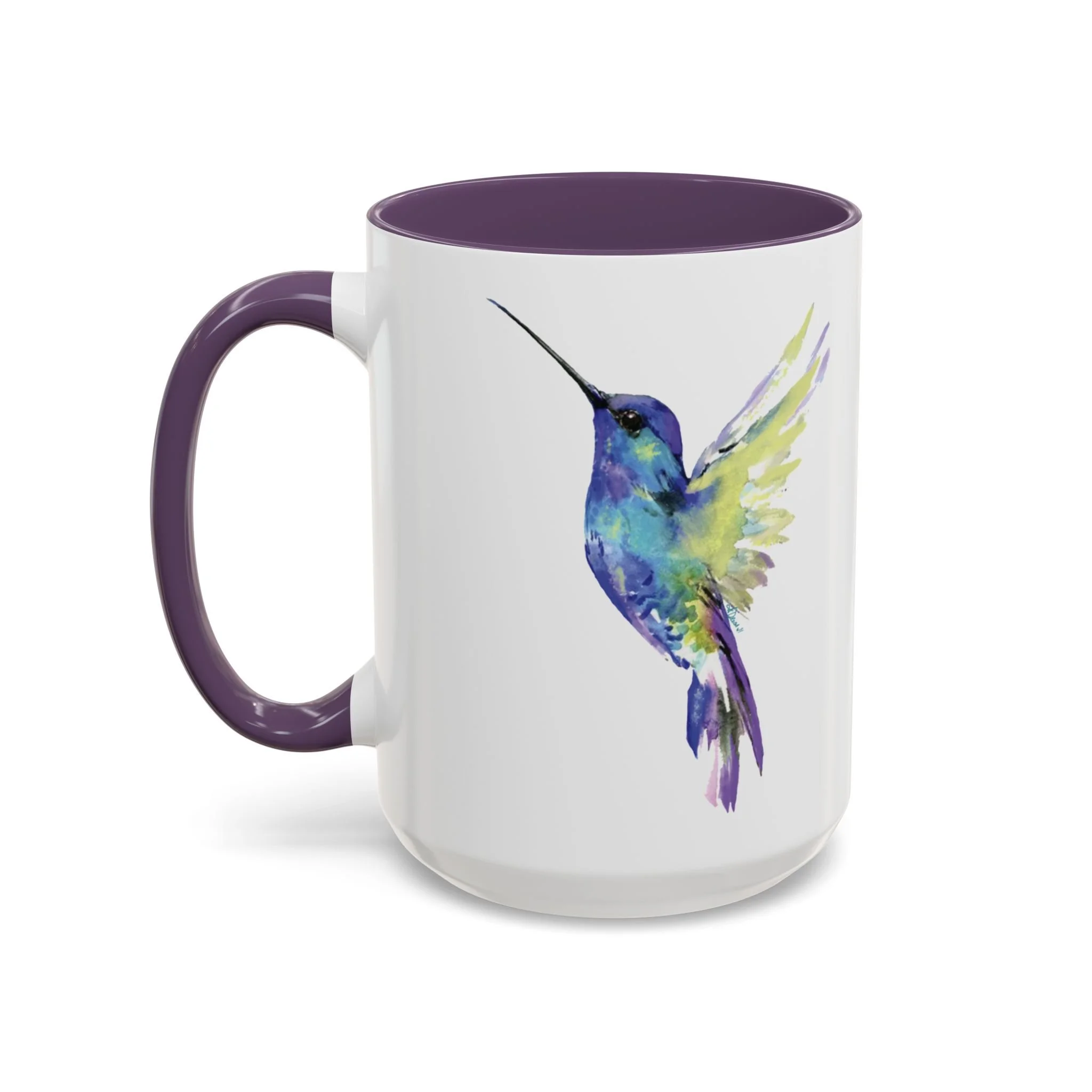Hummingbird Two Tone Ceramic Mug 15oz Purple