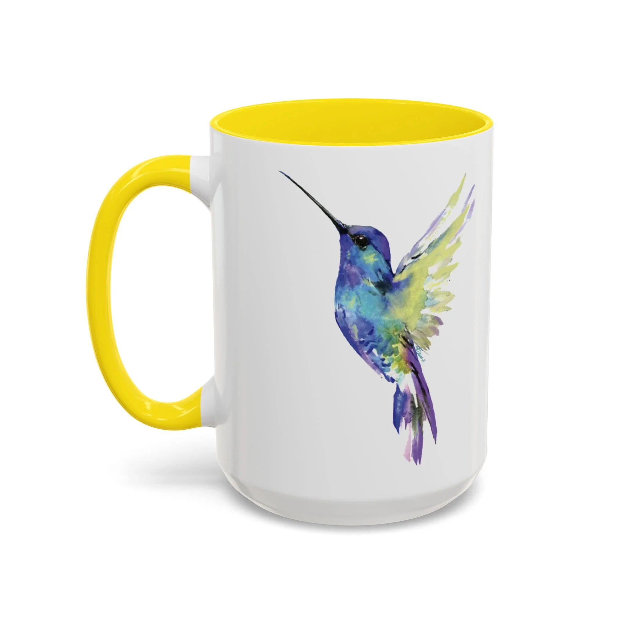 Hummingbird Two Tone Ceramic Mug 15oz Yellow