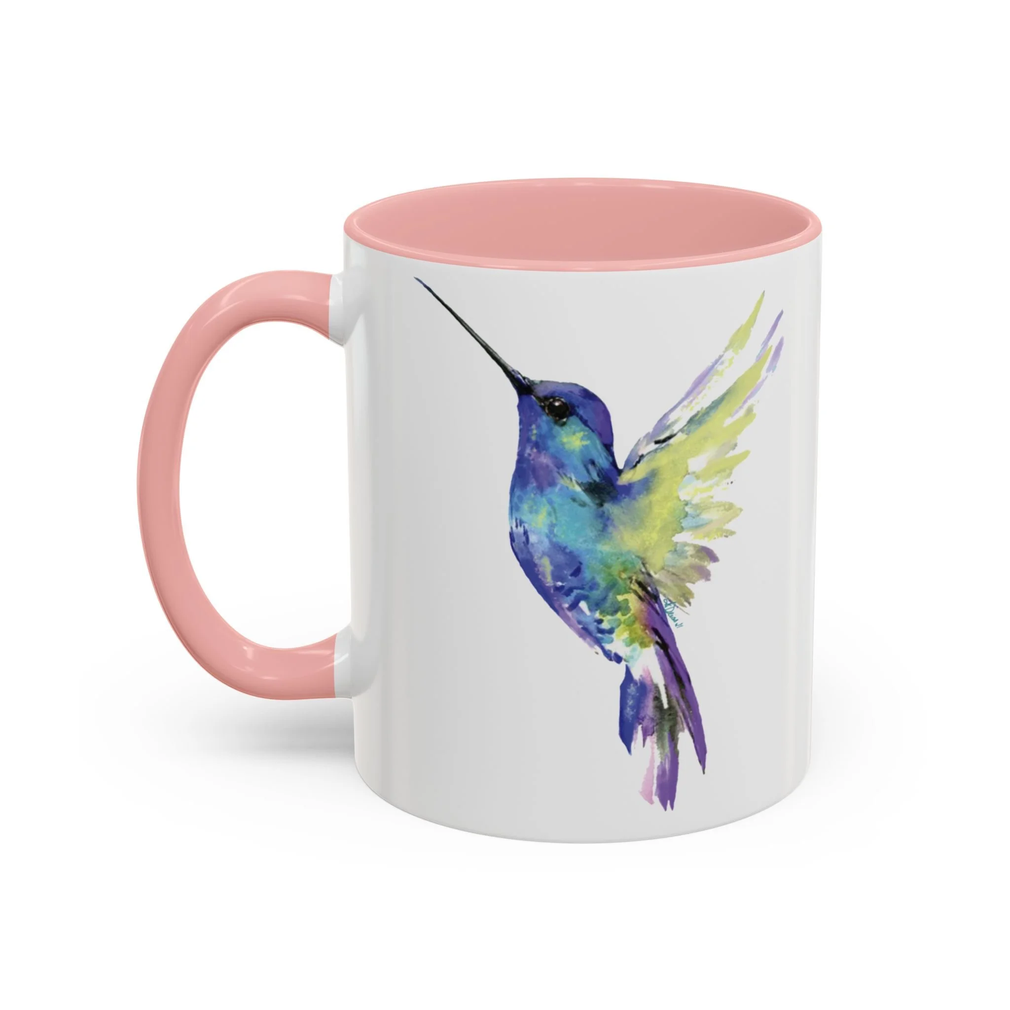 Hummingbird Two Tone Ceramic Mug 11oz Pink
