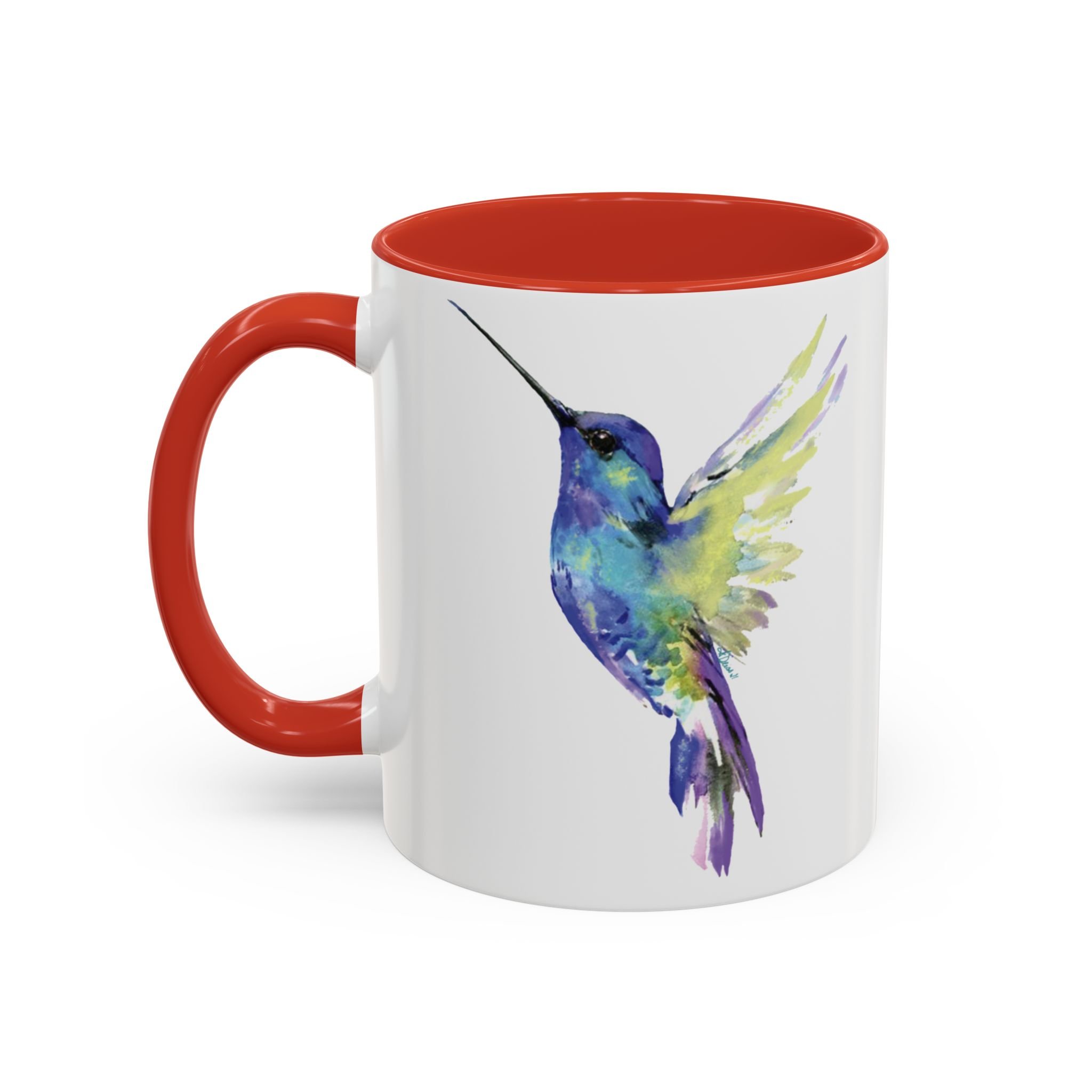 Hummingbird Two Tone Ceramic Mug 11oz Red