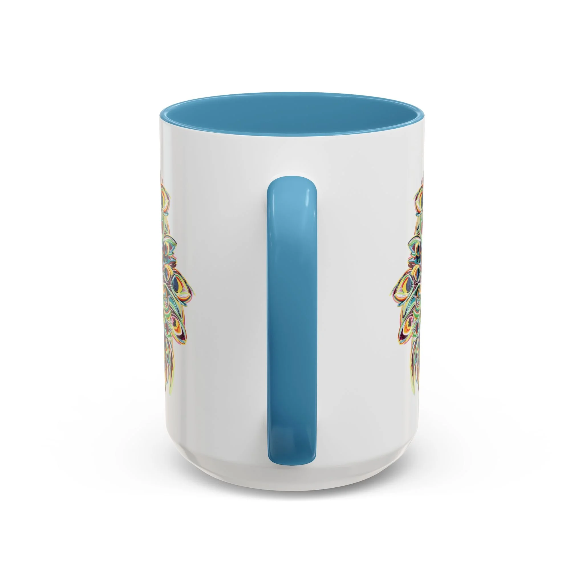 Peacock Burst Two Tone Ceramic Coffee Mugs