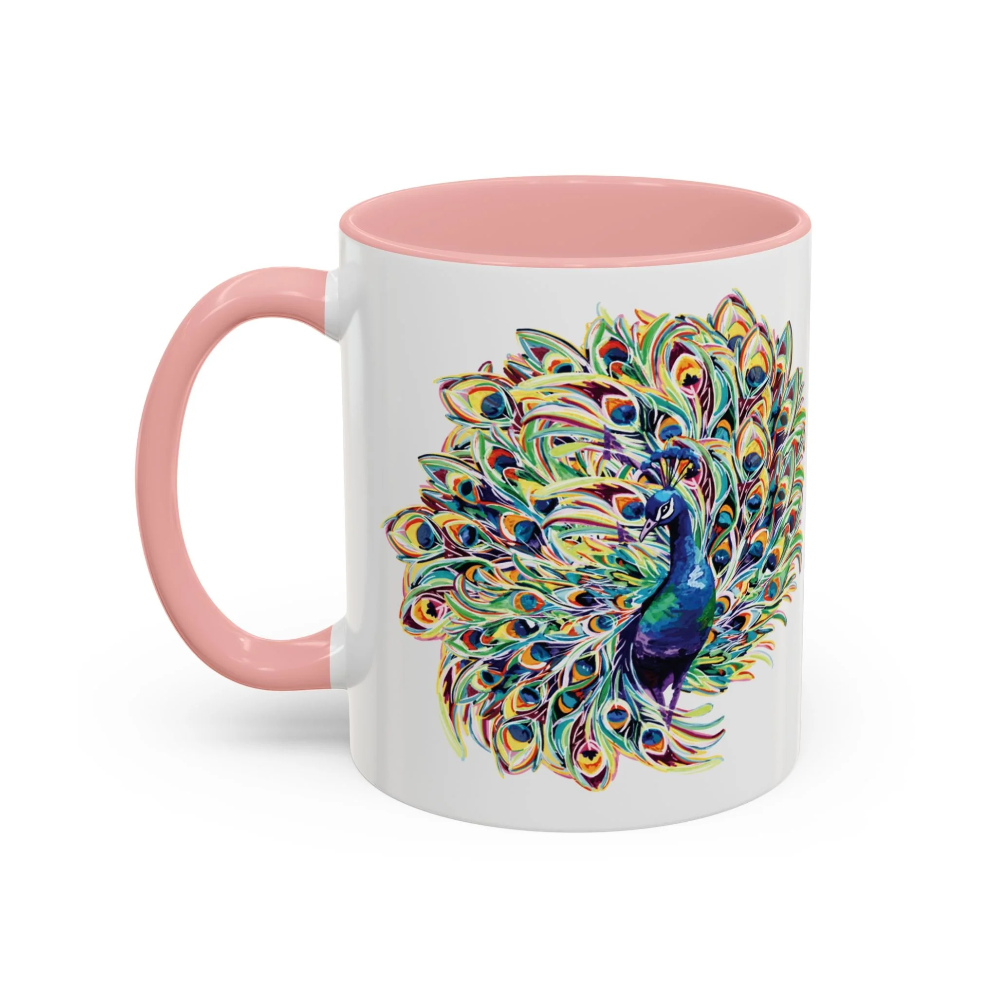 Peacock Burst Two Tone Ceramic Coffee Mugs 11oz