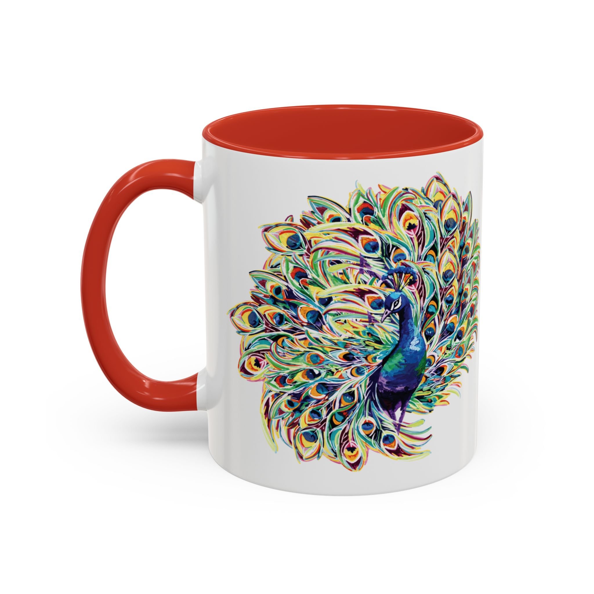 Peacock Burst Two Tone Ceramic Coffee Mugs 11oz
