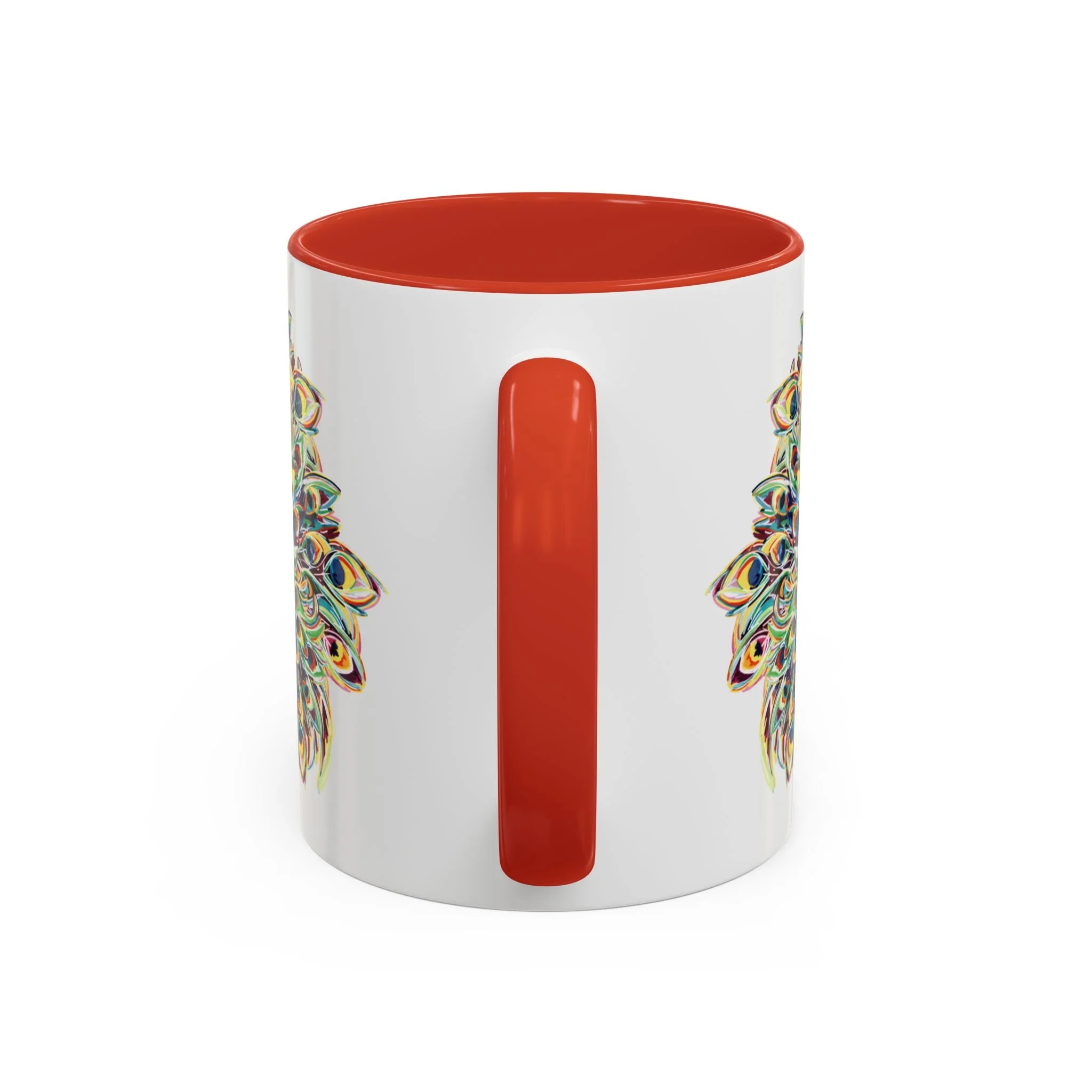 Peacock Burst Two Tone Ceramic Coffee Mugs 11oz