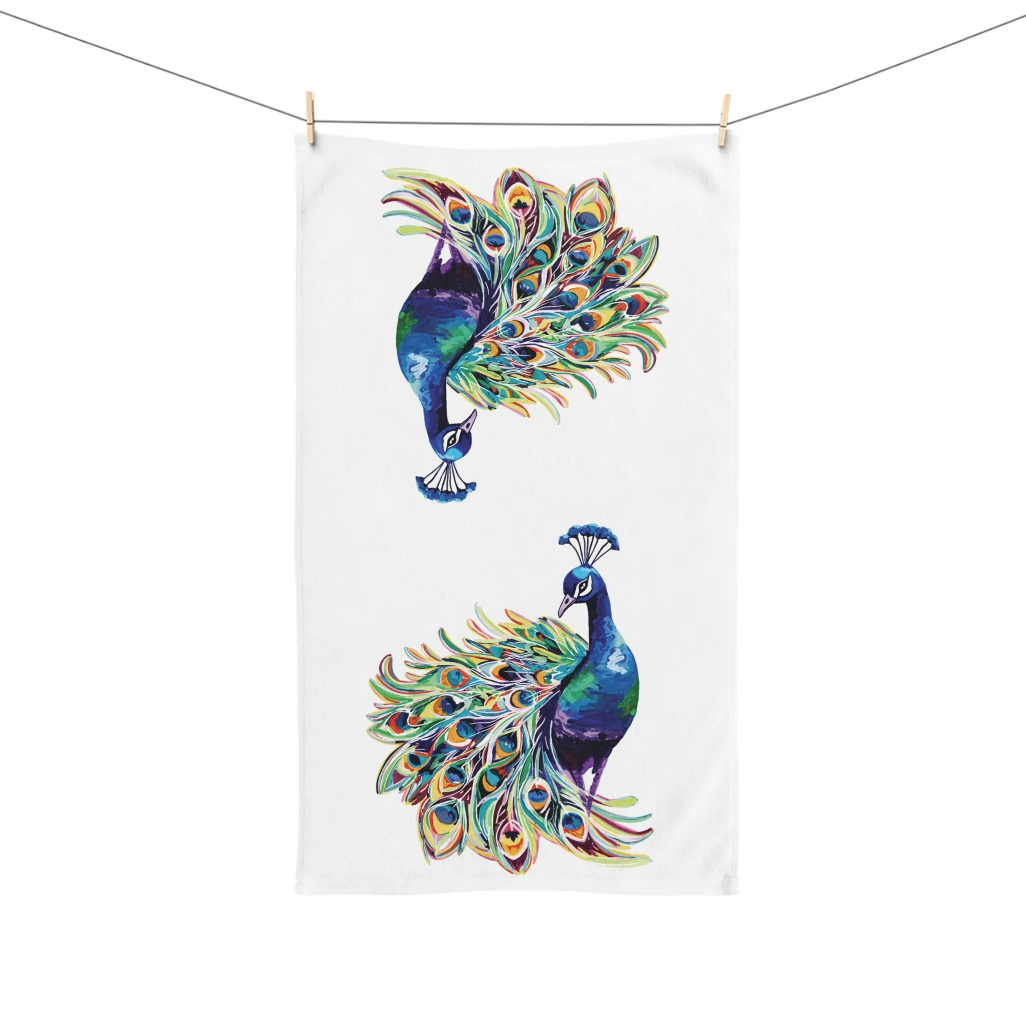Peacock Polyester Cotton Hand Towel