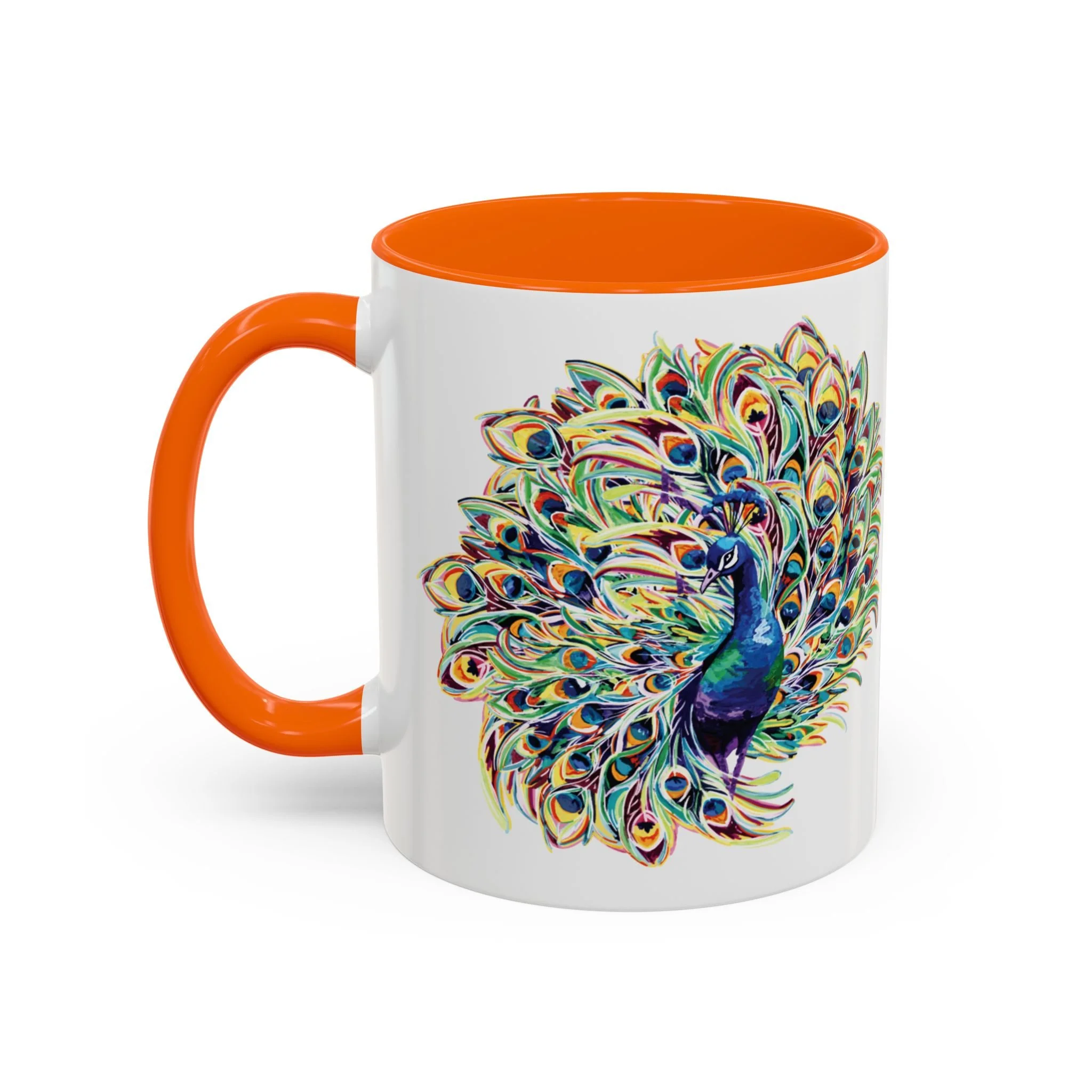 Peacock Burst Two Tone Ceramic Coffee Mugs 11oz