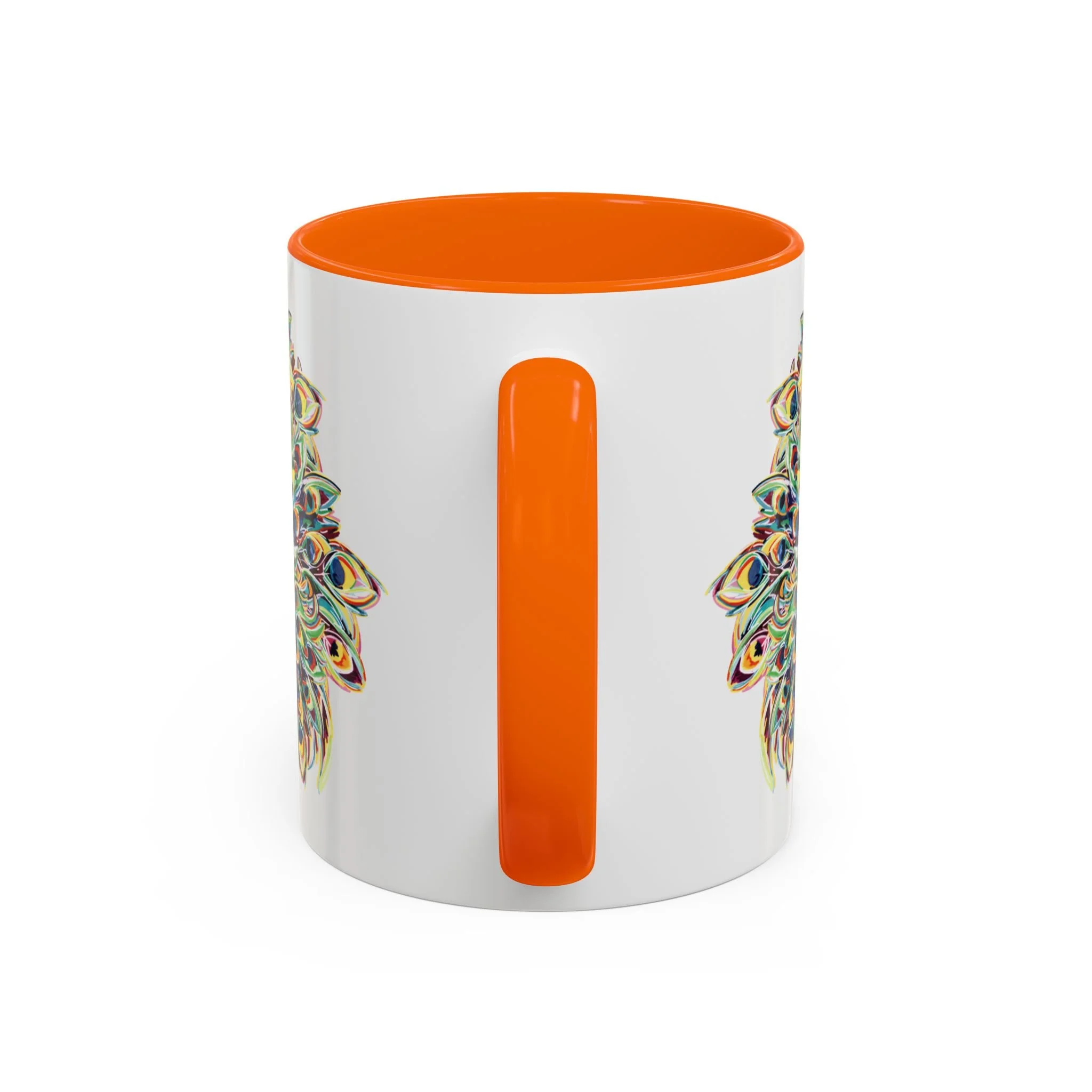 Peacock Burst Two Tone Ceramic Coffee Mugs 11oz