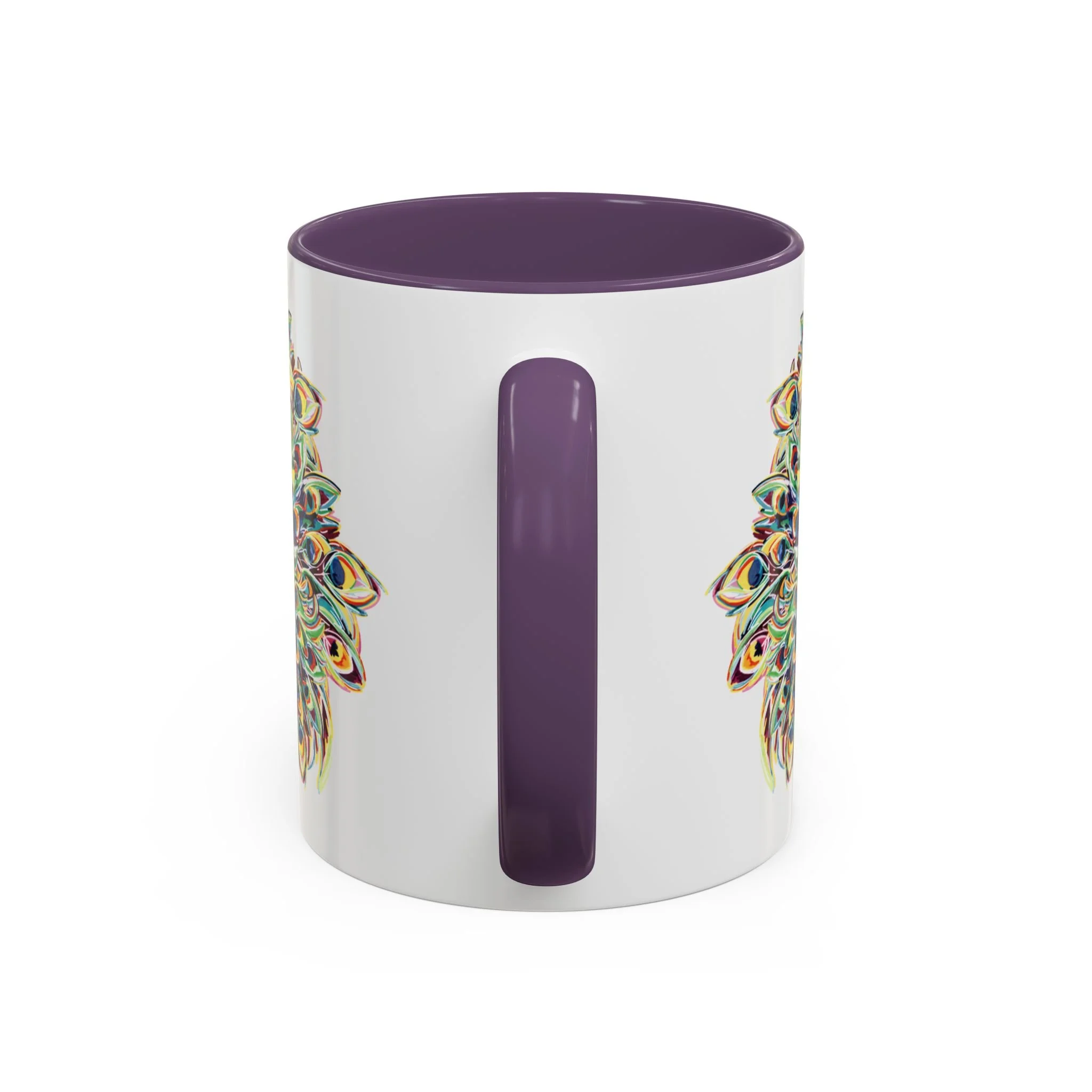Peacock Burst Two Tone Ceramic Coffee Mugs 11oz