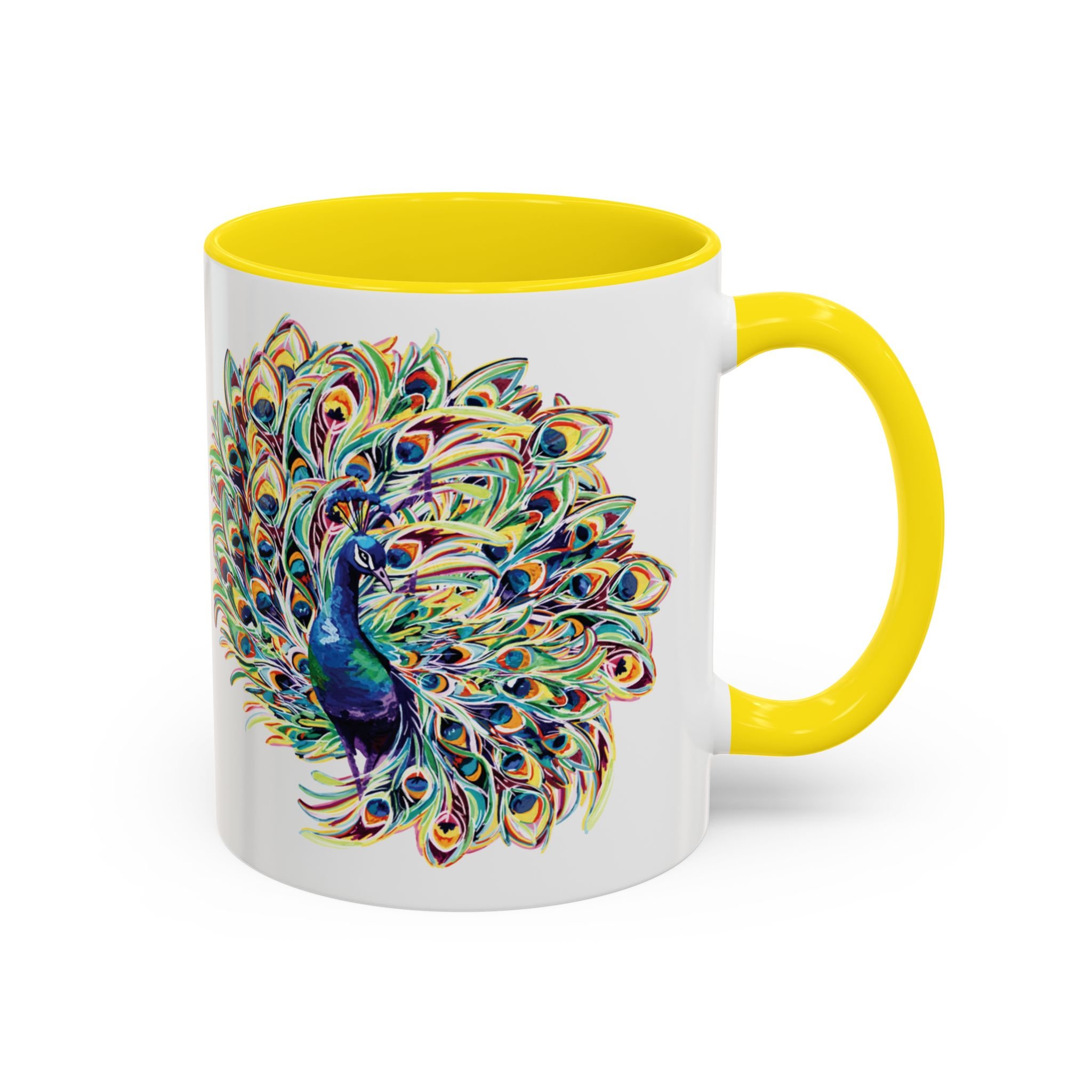 Peacock Burst Two Tone Ceramic Coffee Mugs 11oz