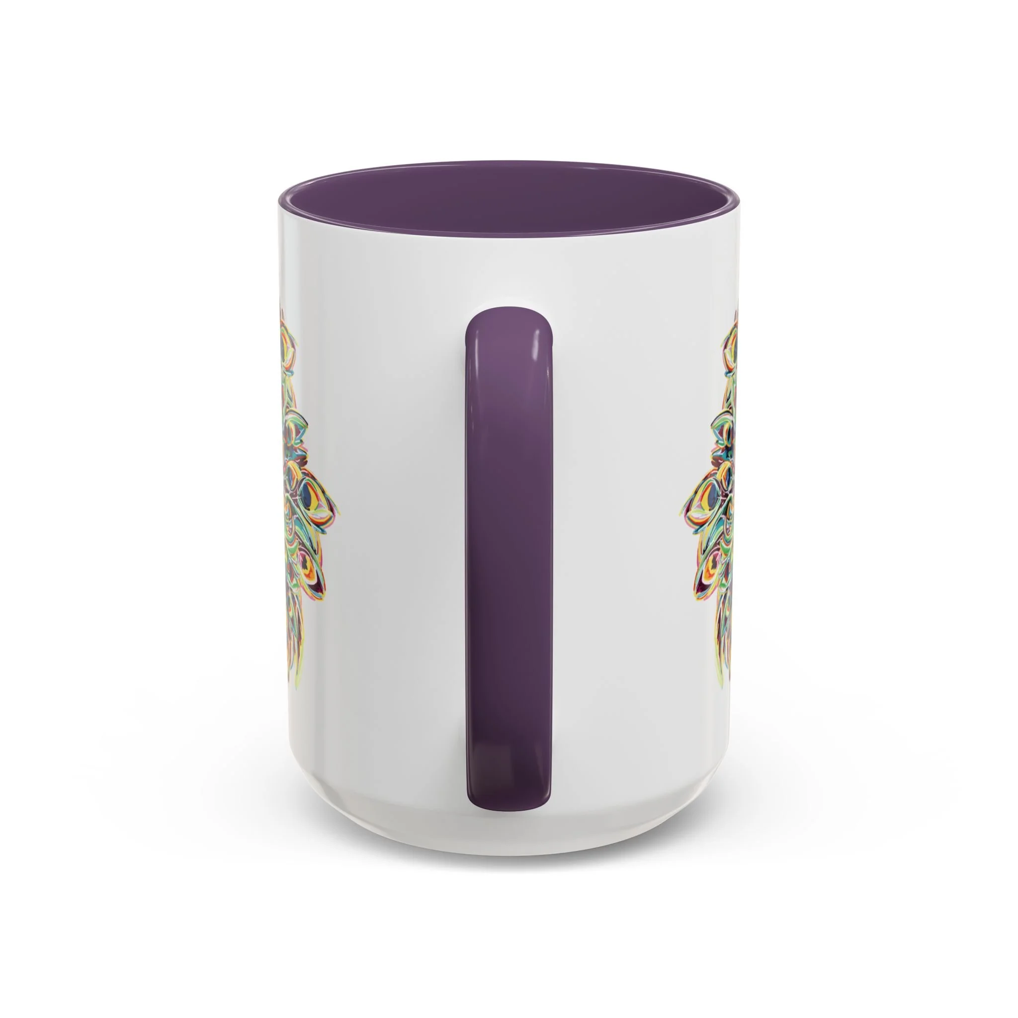 Peacock Burst Two Tone Ceramic Coffee Mugs 15oz