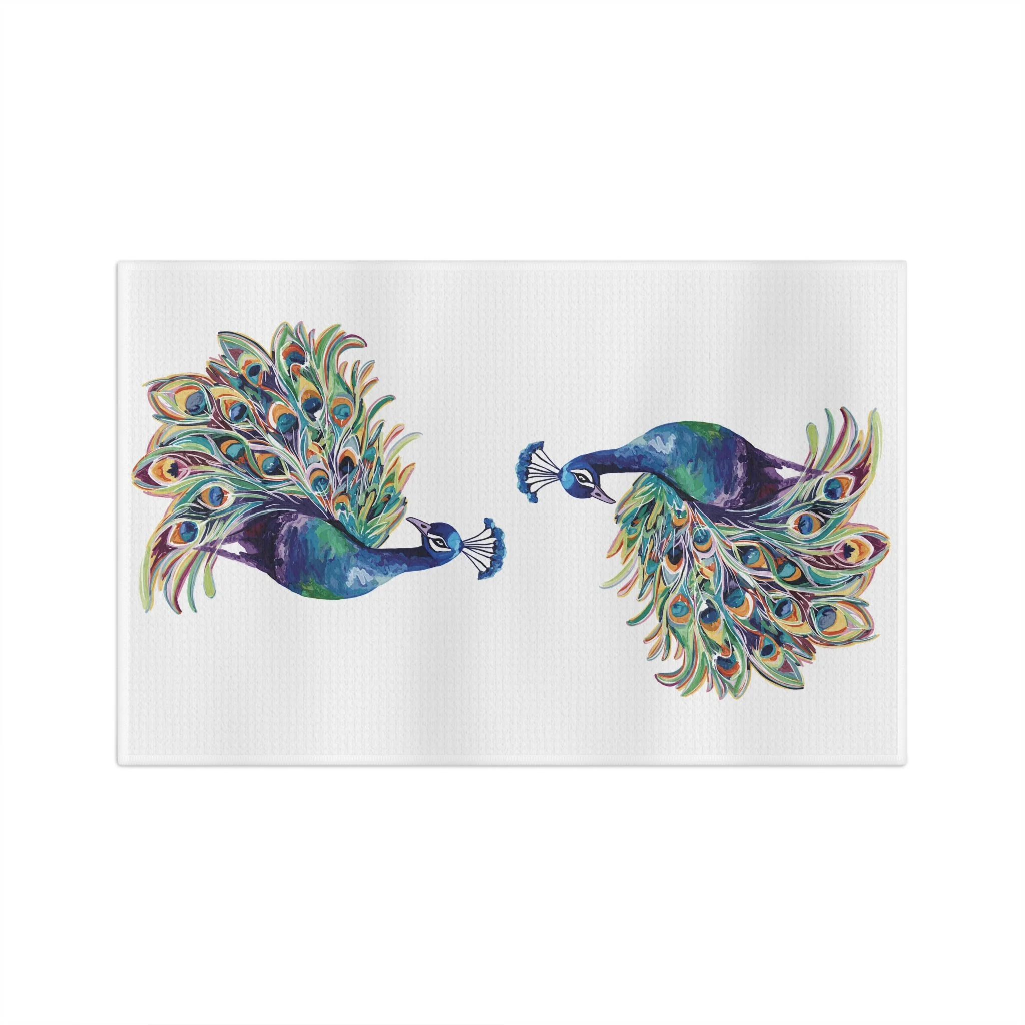 Peacock Microfiber Waffle Kitchen Towel