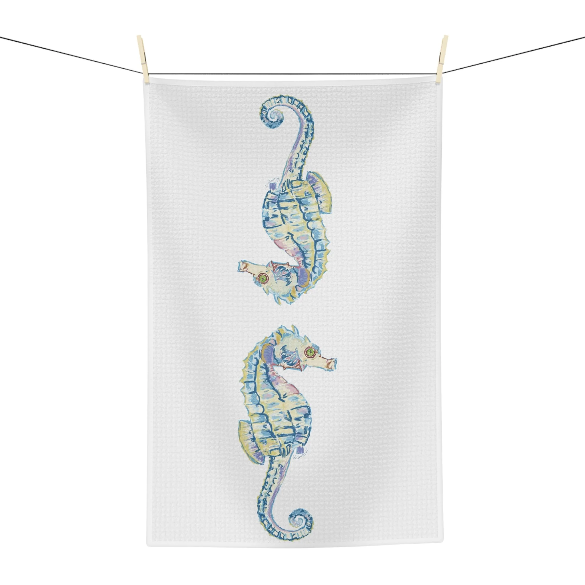 Seahorse Microfiber Waffle Kitchen Towel