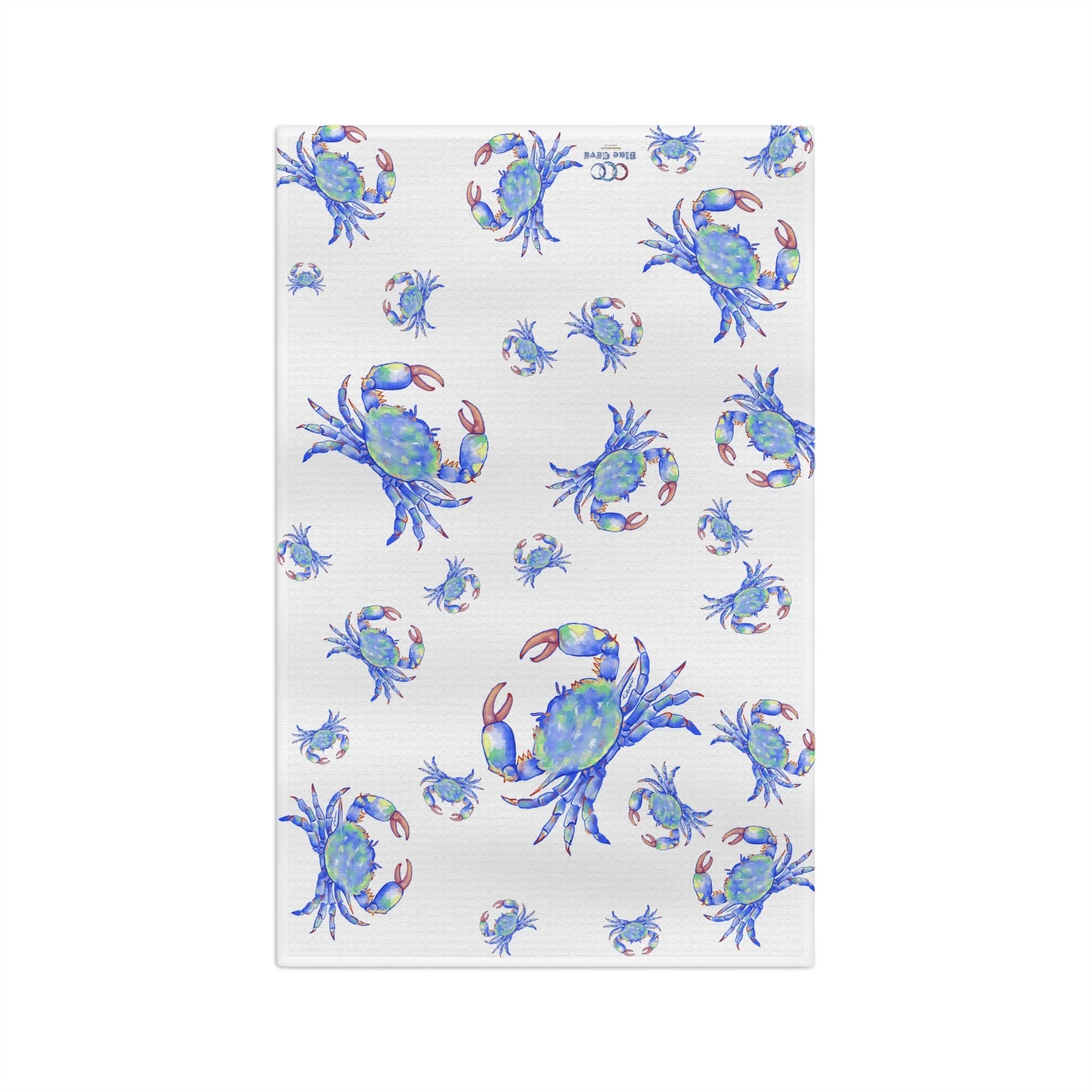 Blue Crabs Microfiber Waffle Kitchen Towel