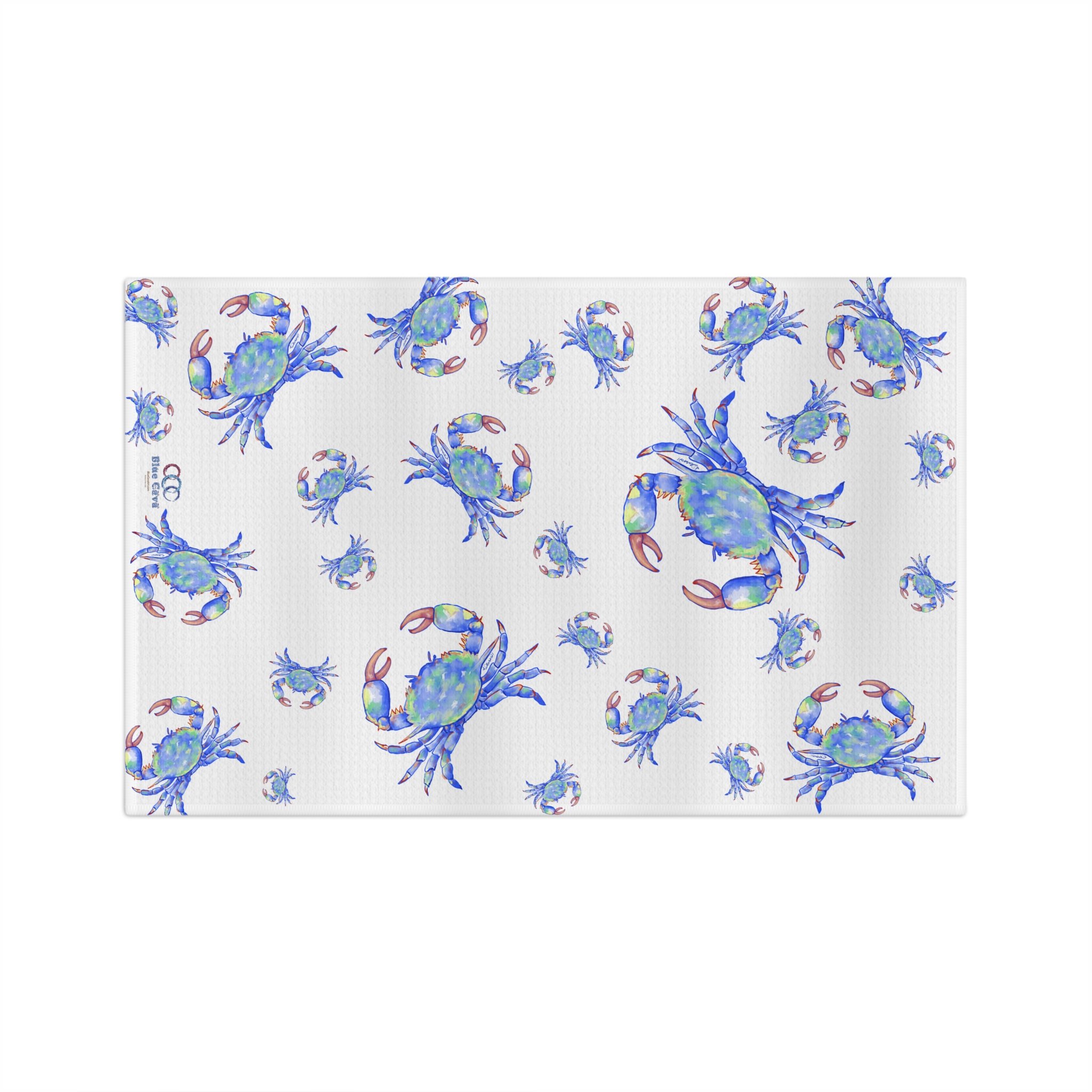 Blue Crabs Microfiber Waffle Kitchen Towel