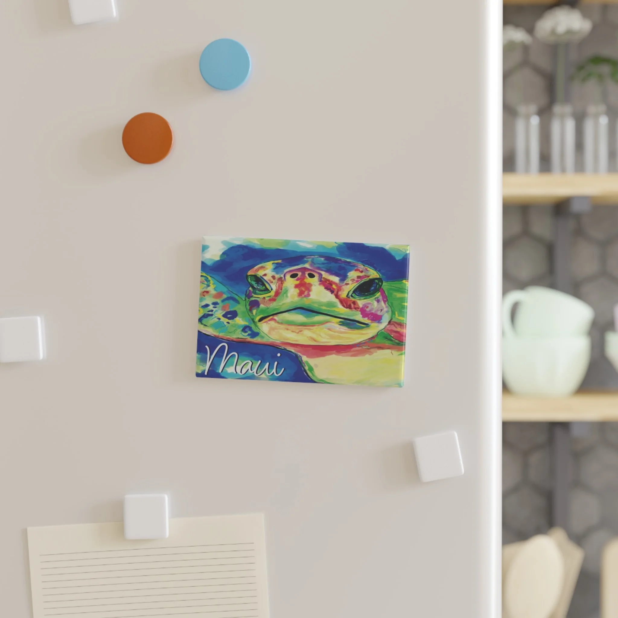 Sea Turtle Aluminum metal magnet 3" x 2"