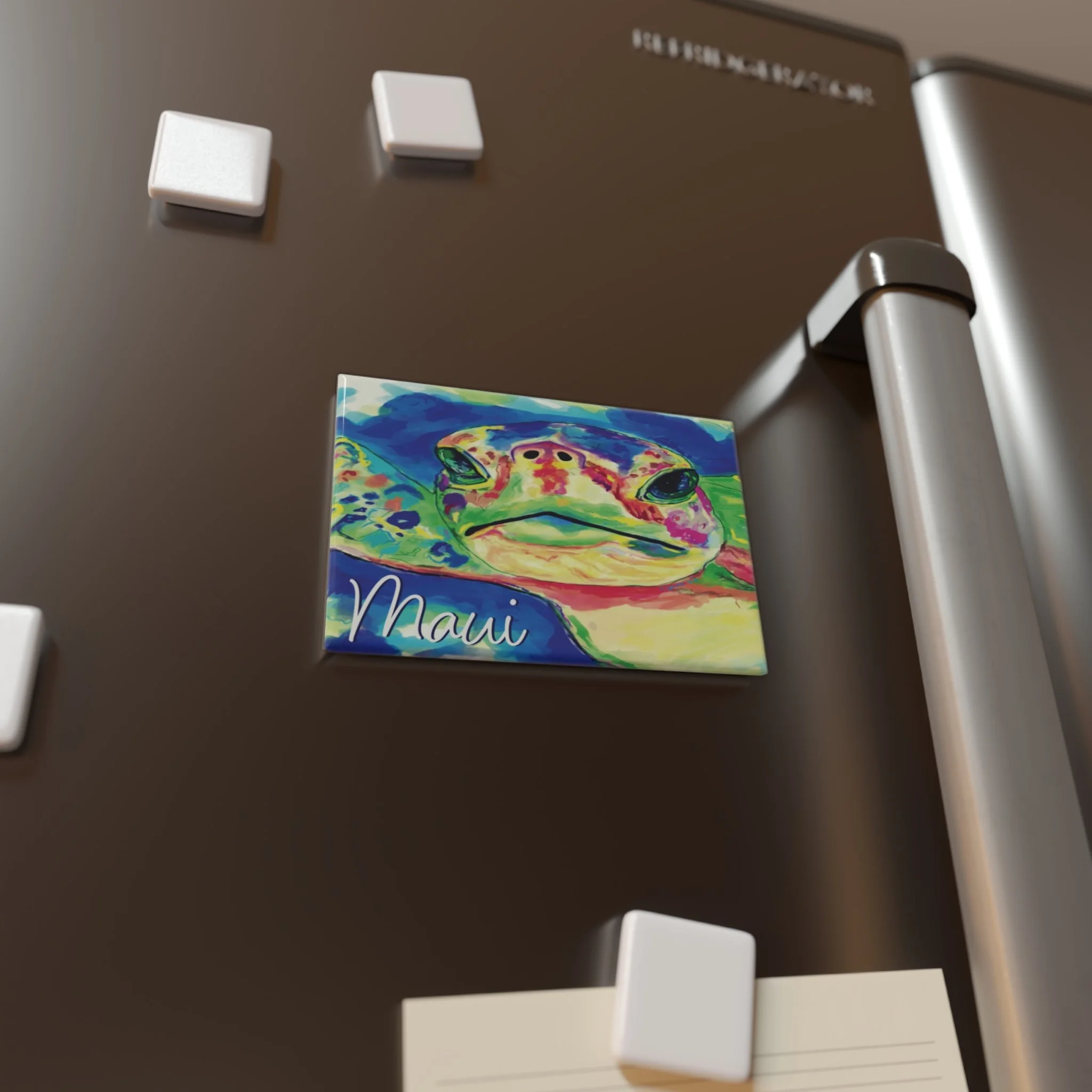 Sea Turtle Aluminum metal magnet 3" x 2"