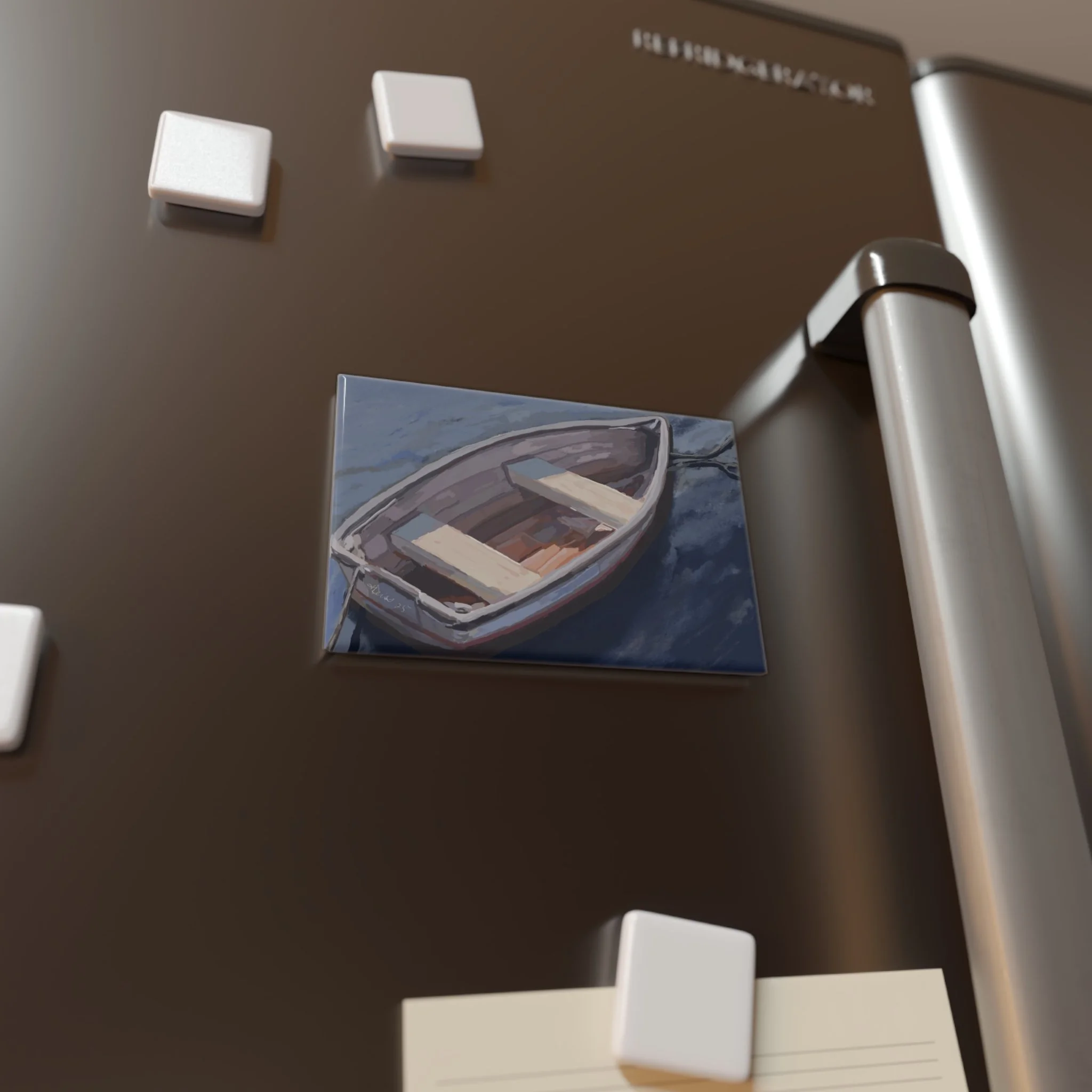 boat magnet 2" x 3" rectangle metal