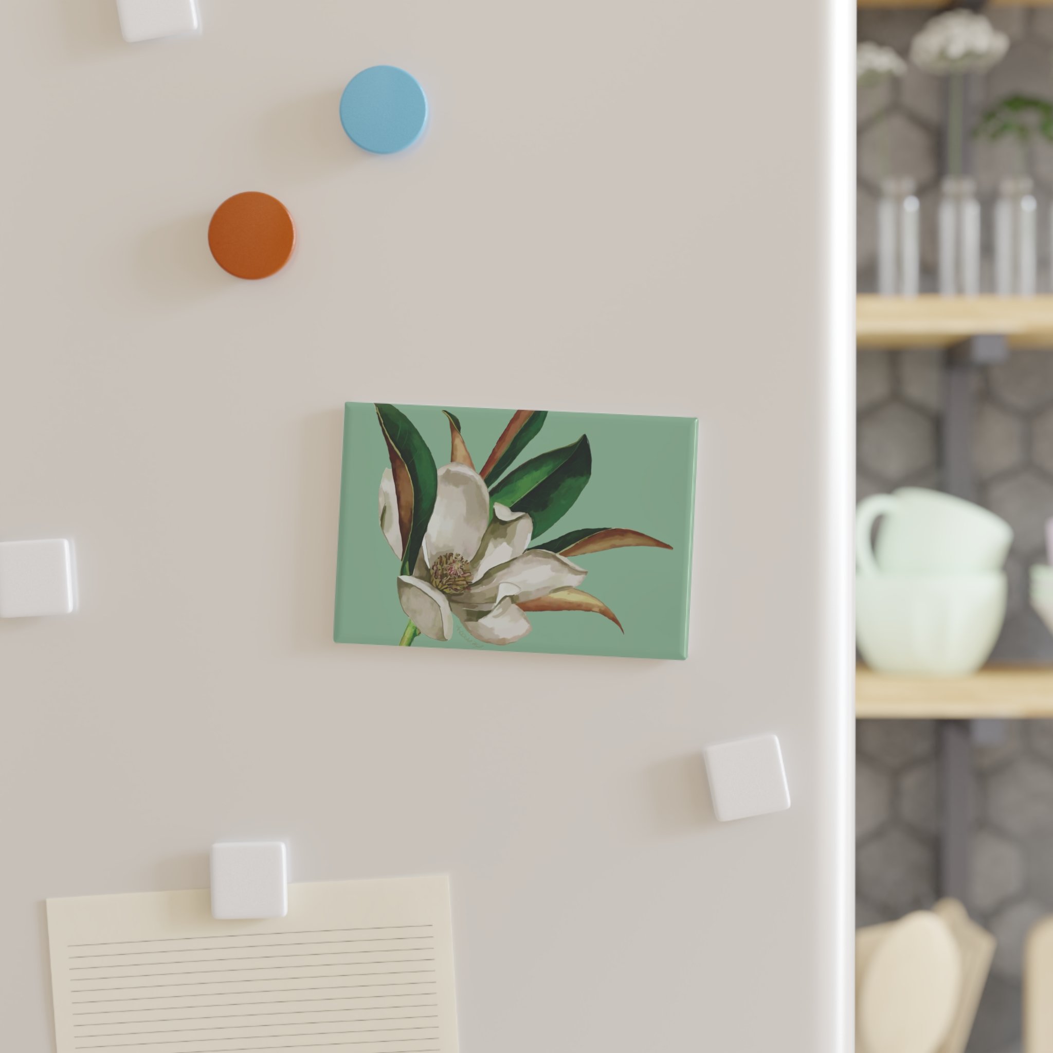 Magnolia Rectangle Aluminum Magnet — Single or 10-Pack