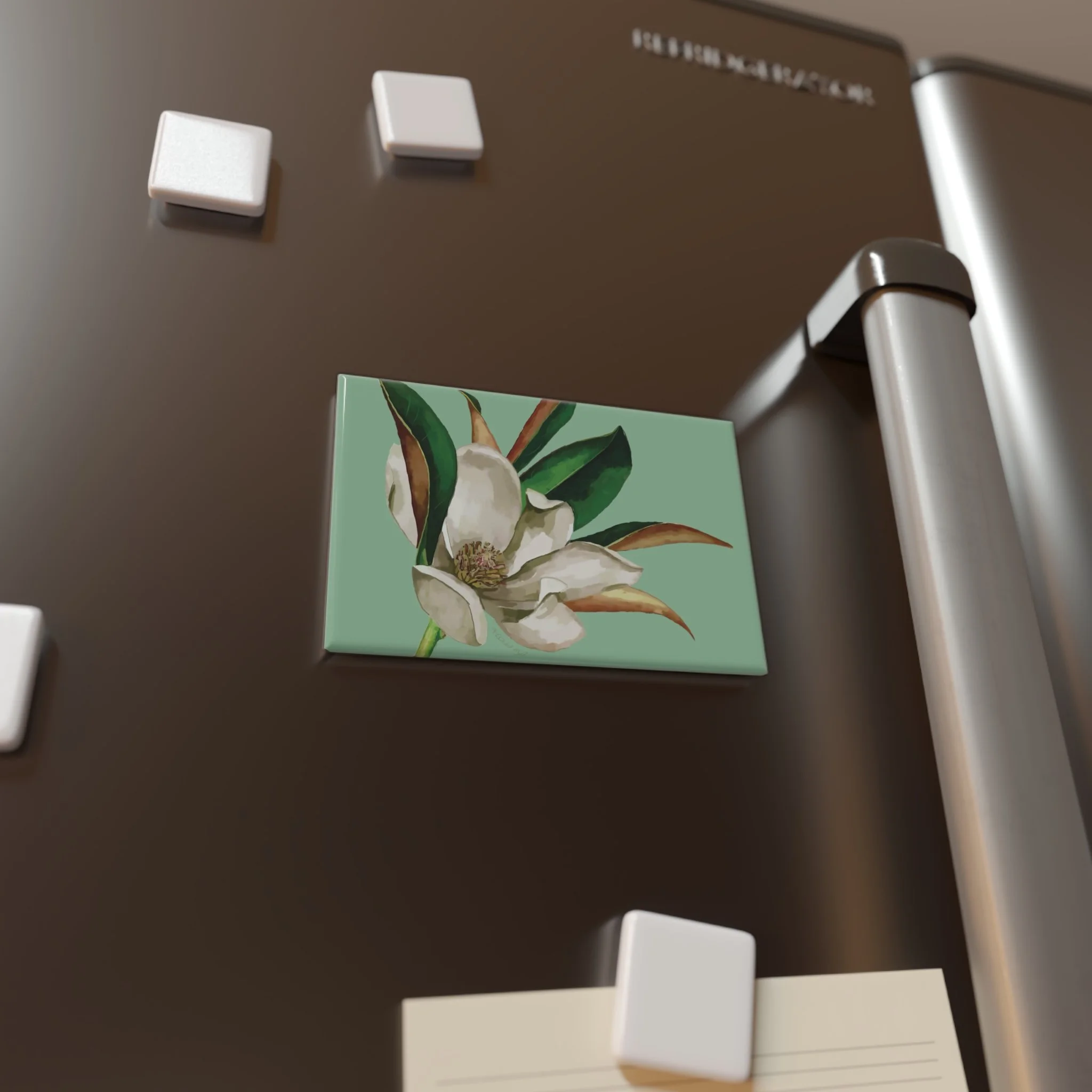 Magnolia Rectangle Aluminum Magnet — Single or 10-Pack