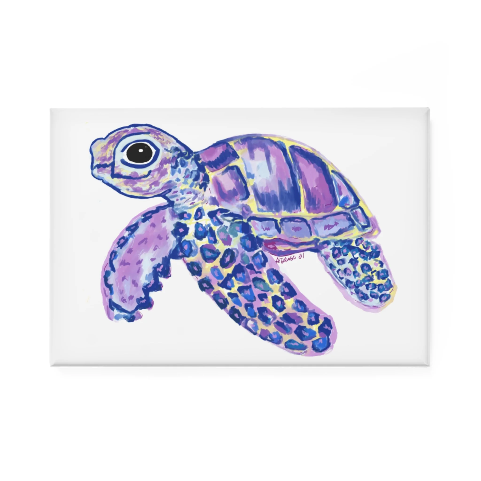 Sea Turtle "Tilley" Aluminum Magnets, Single or Set