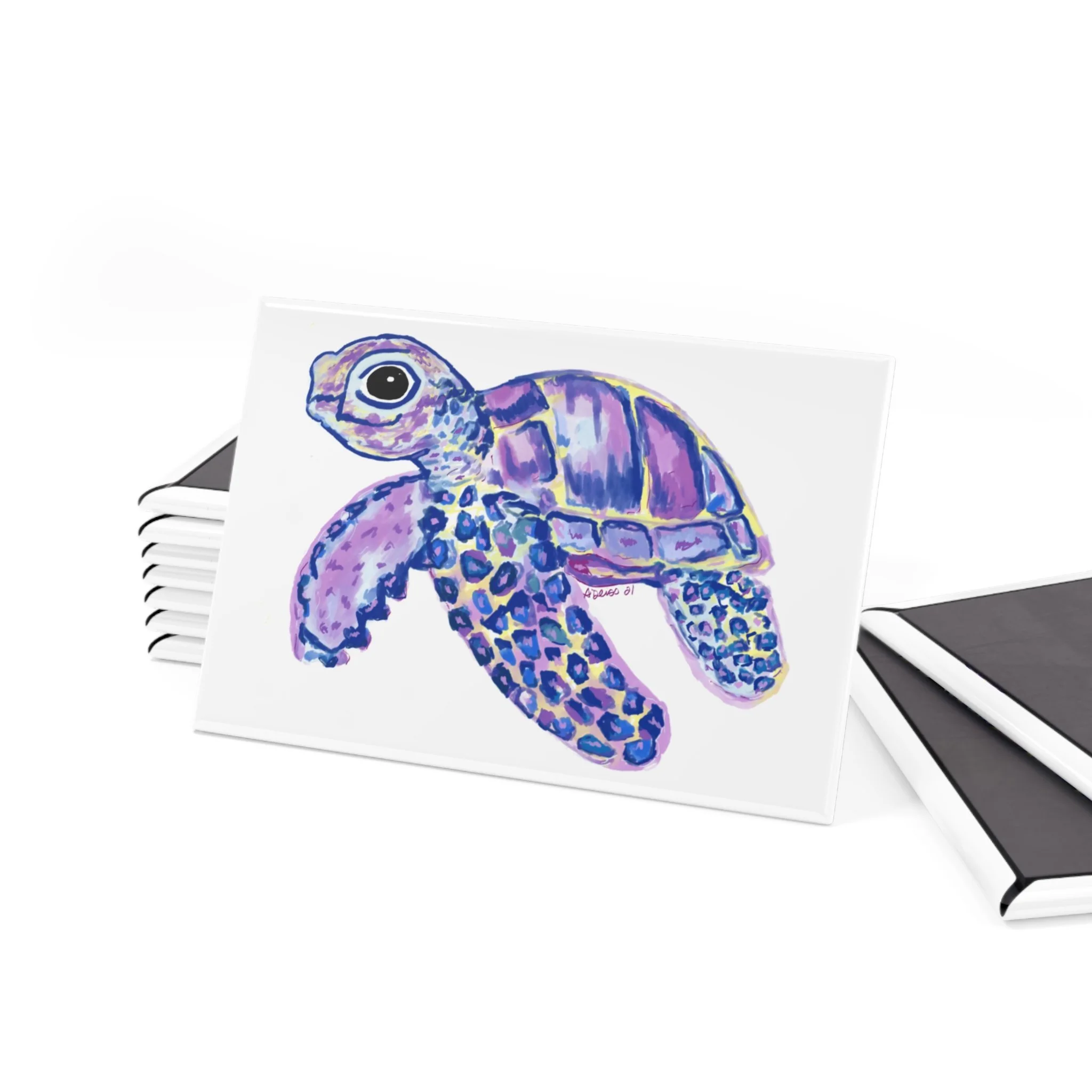 Sea Turtle "Tilley" Aluminum Magnets, Single or Set
