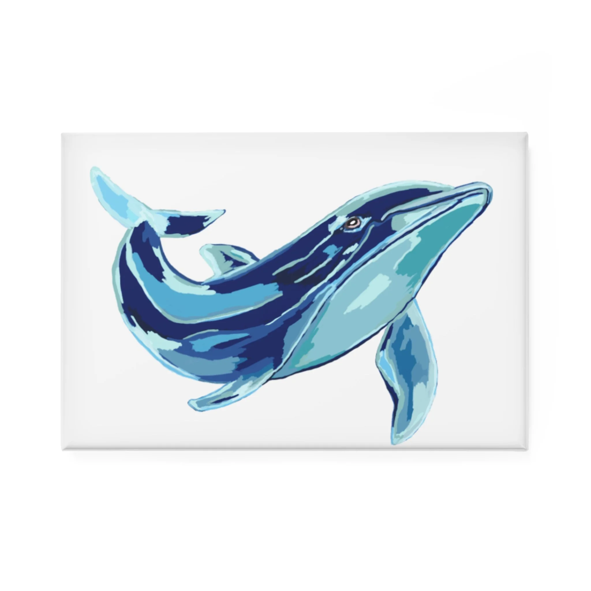 Blue Whale Rectangle Button Magnet - Single or Set