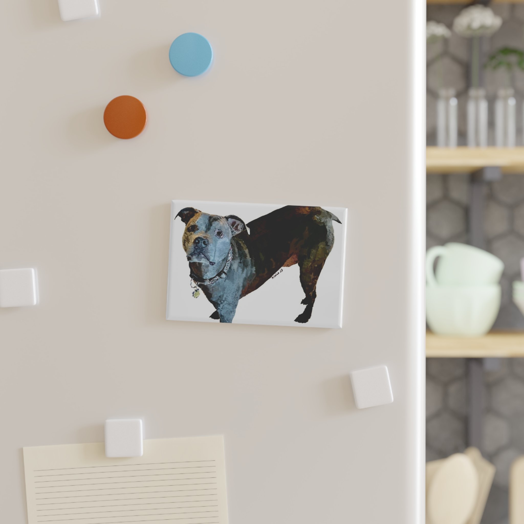 Pit Bull "Diesel" Aluminum Magnet, Rectangle-Single or Set