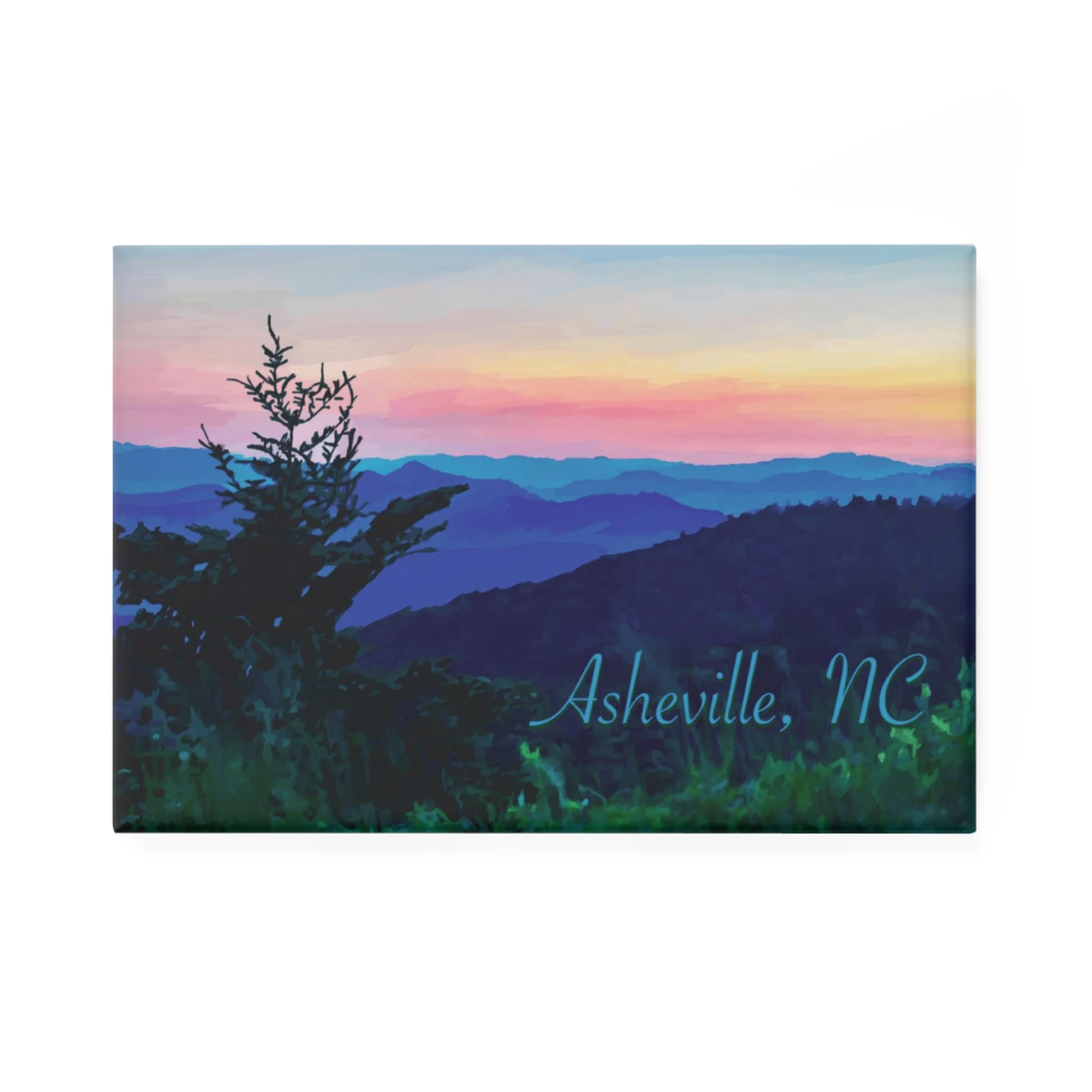 Asheville NC Aluminum Magnet, Rectangle- Single or Set