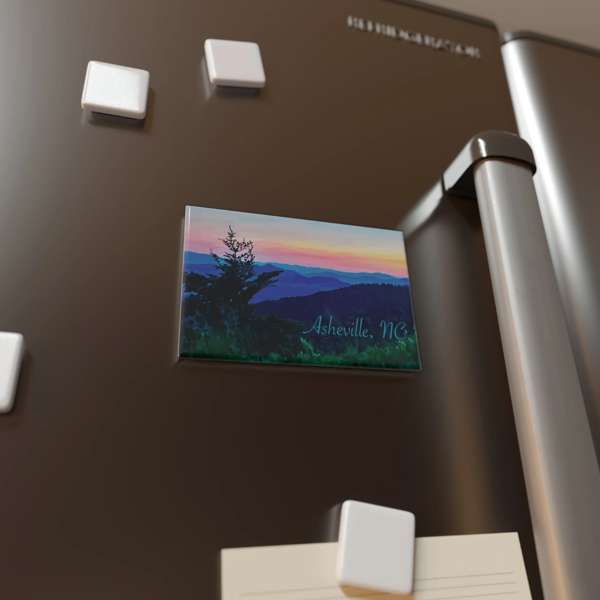 Asheville NC Aluminum Magnet, Rectangle- Single or Set