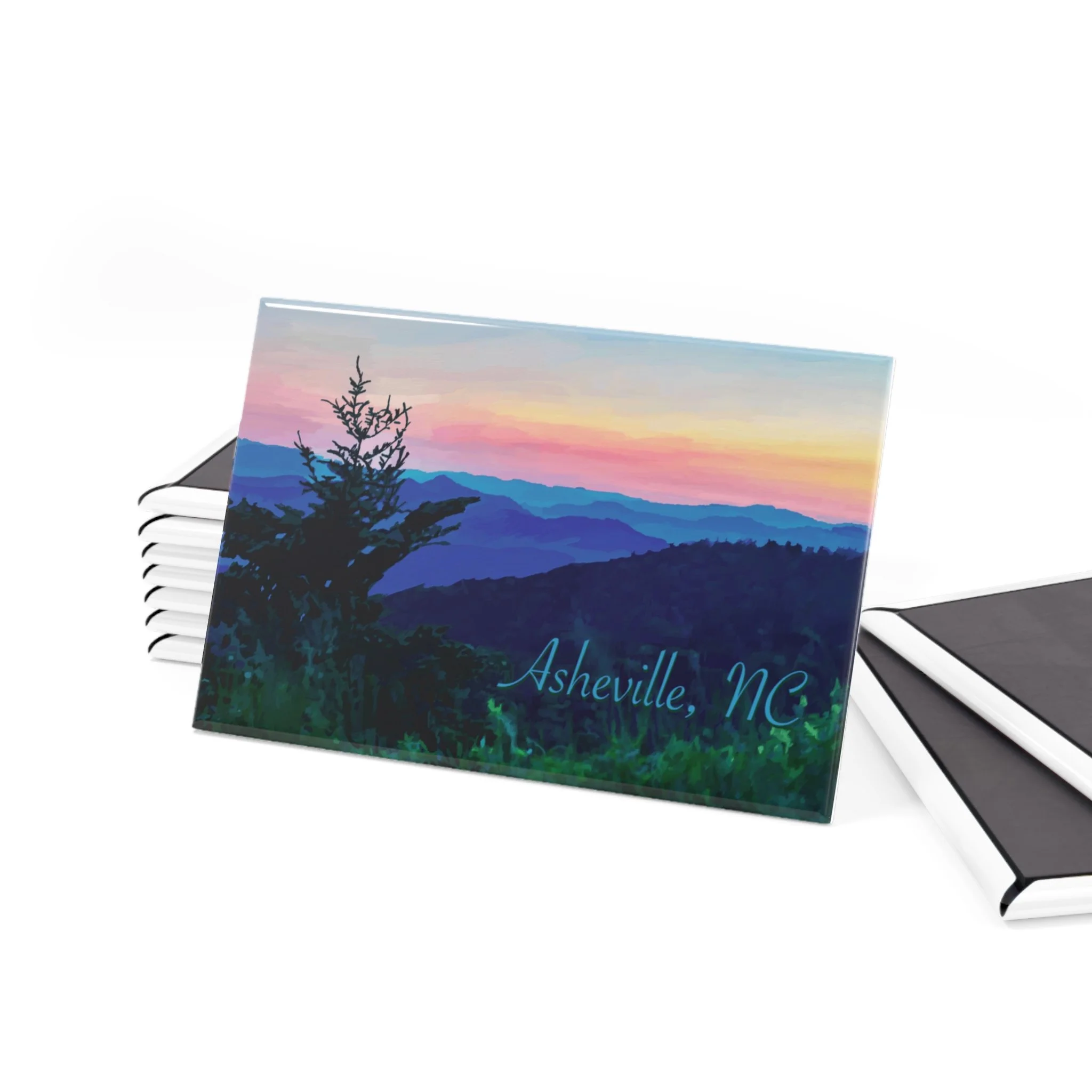 Asheville NC Aluminum Magnet, Rectangle- Single or Set