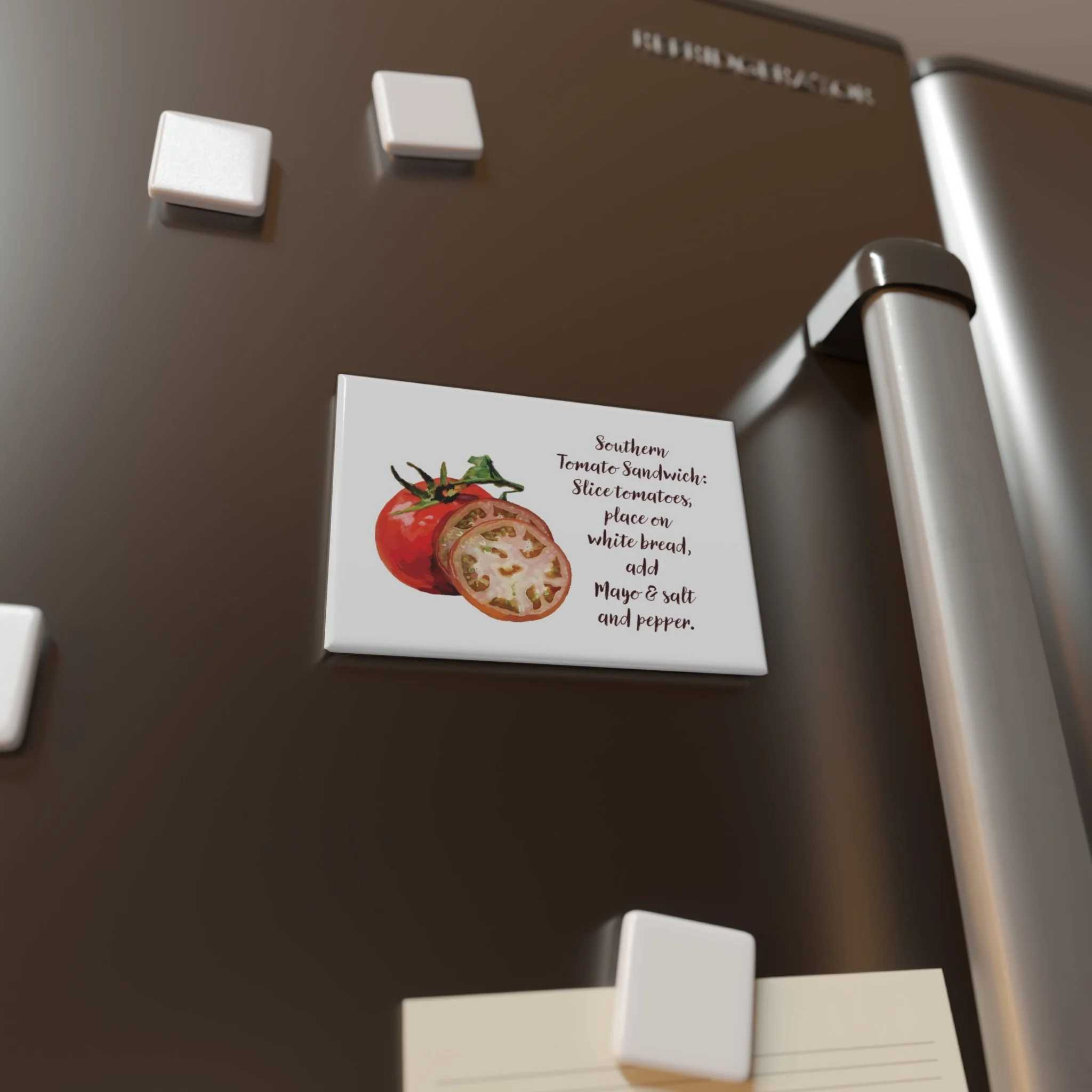Southern Tomato Sandwich Recipe Aluminum Magnet - Rectangle- Single or Set