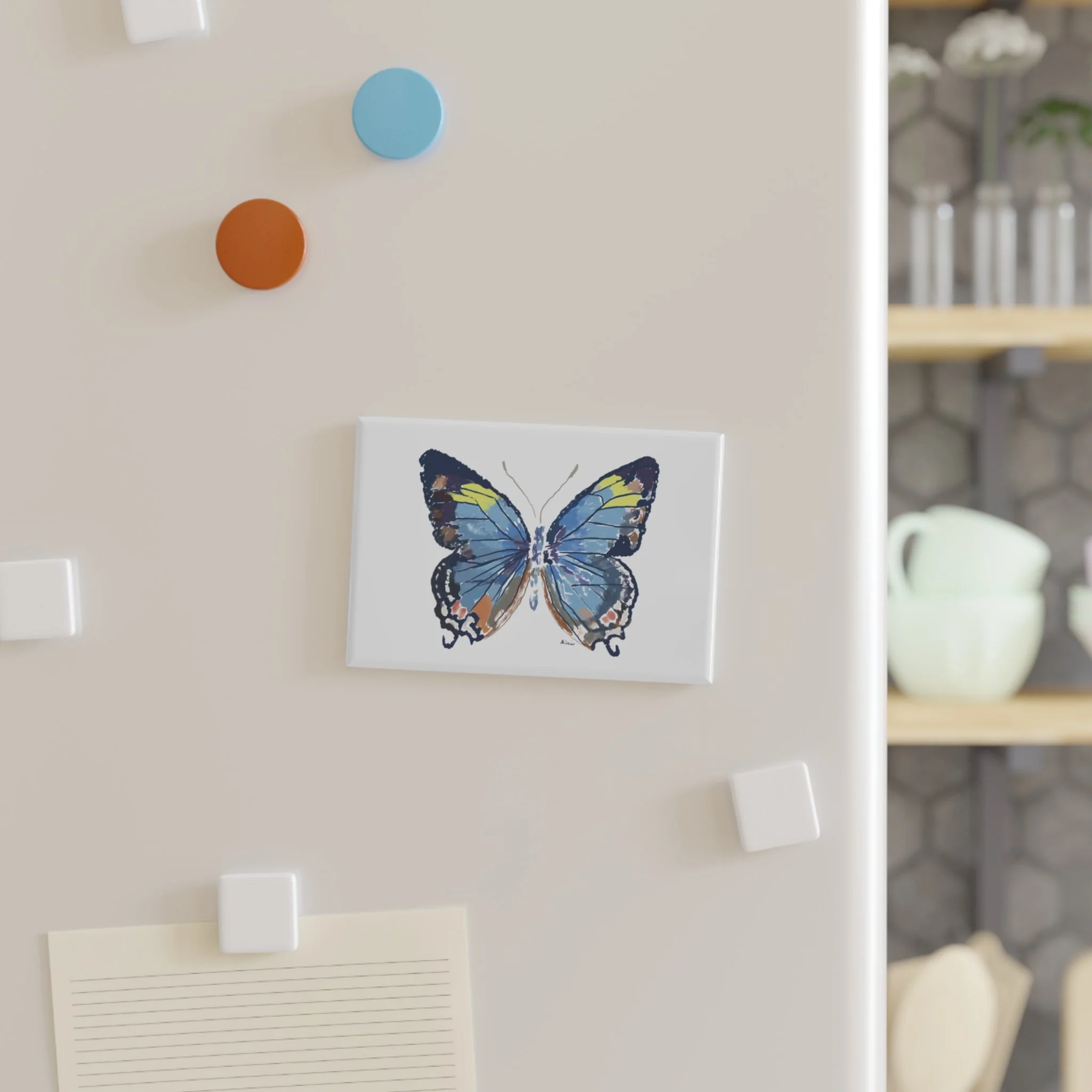 Butterfly Aluminum Magnet, Rectangle-Single or Set