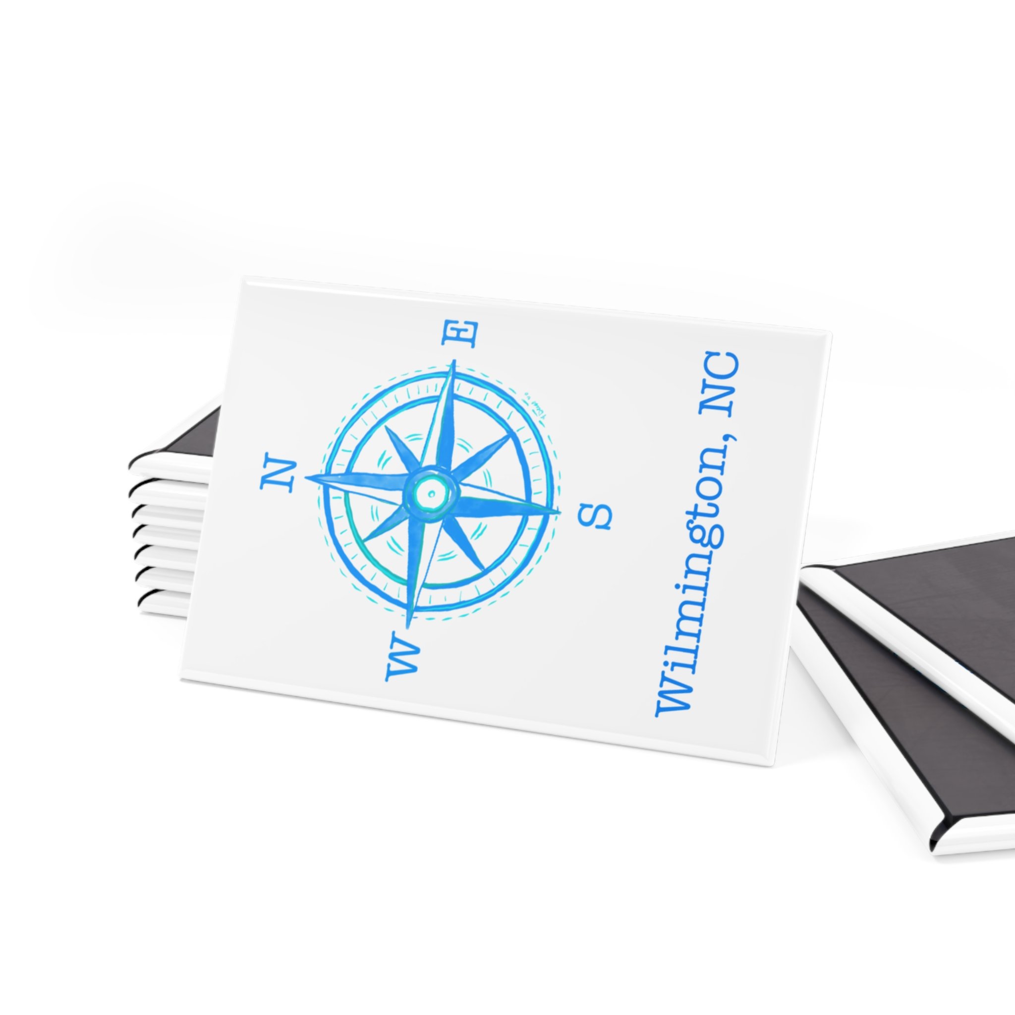 Wilmington NC Compass Aluminum Magnet, Rectangle-Single or Set