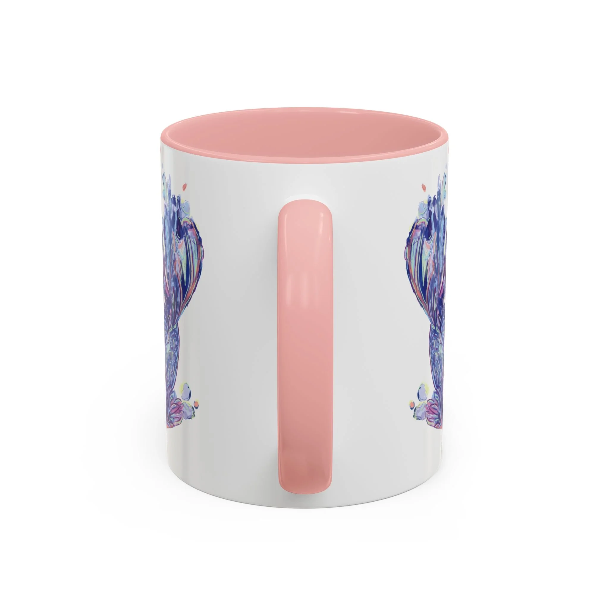 Watercolor Betta Fish Two Tone Ceramic Coffee Mugs 11oz Pink