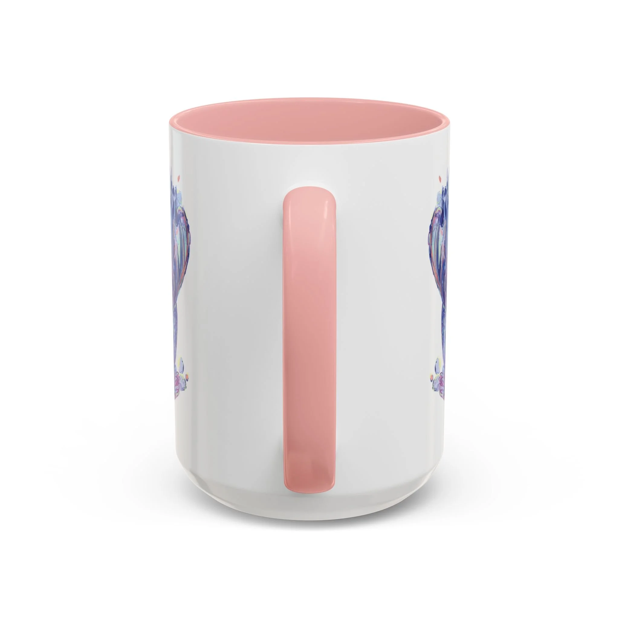 Watercolor Betta Fish Two Tone Ceramic Coffee Mugs 15oz Pink