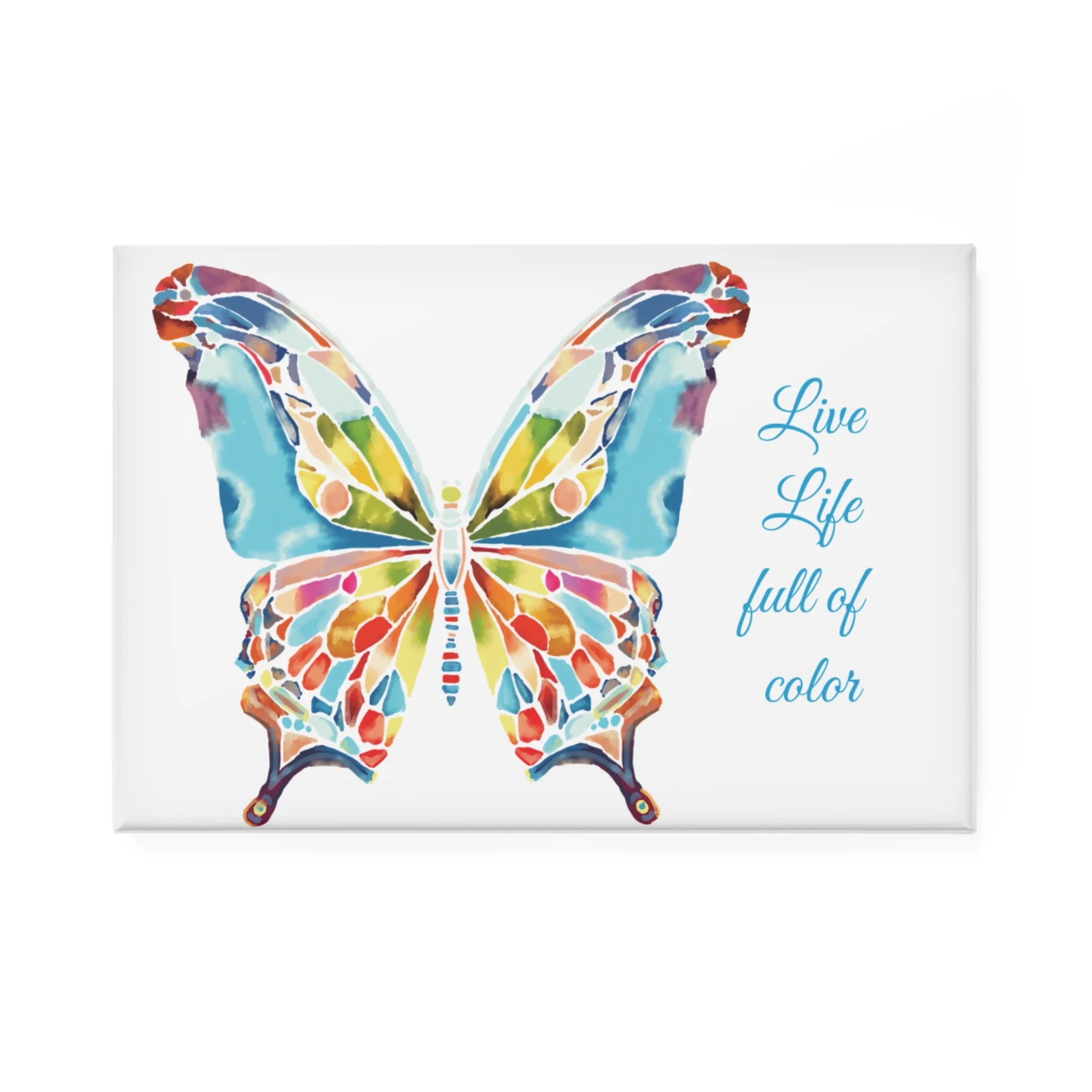 Butterfly Rectangle Magnet – "Live Life in Full Color" Inspirational