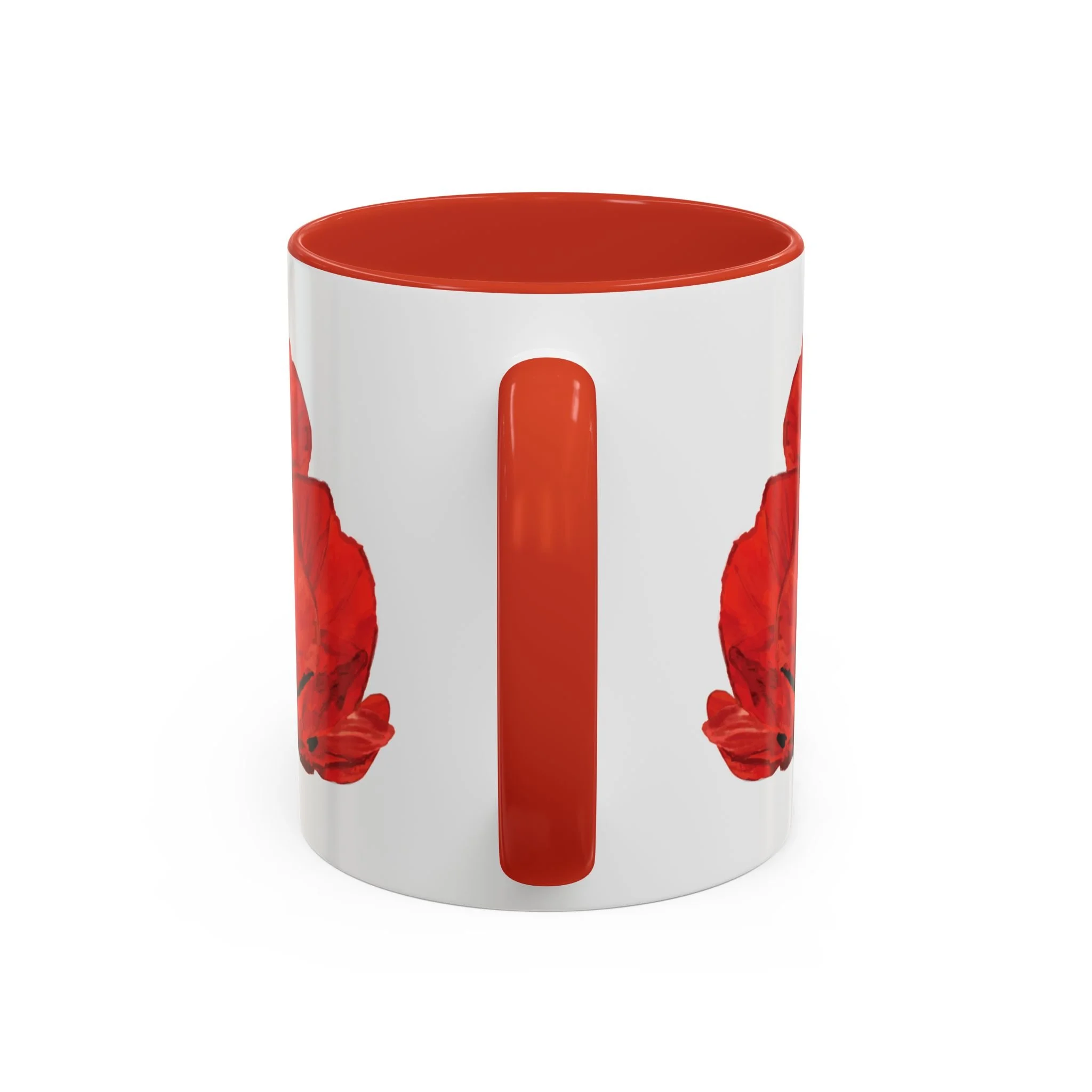 Poppy Floral Accent Coffee Mug red 11oz