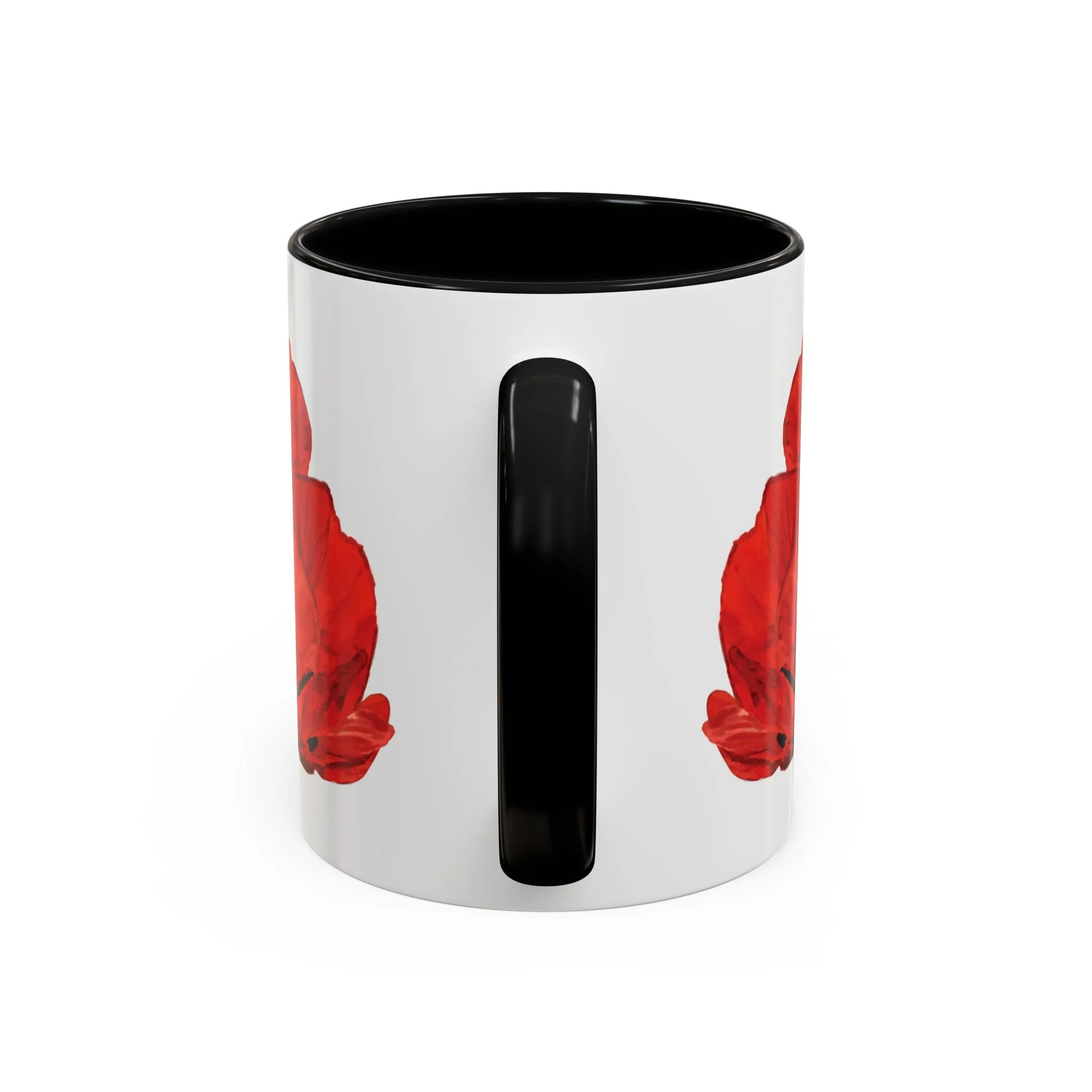 Poppy Floral Accent Coffee Mug 11oz black