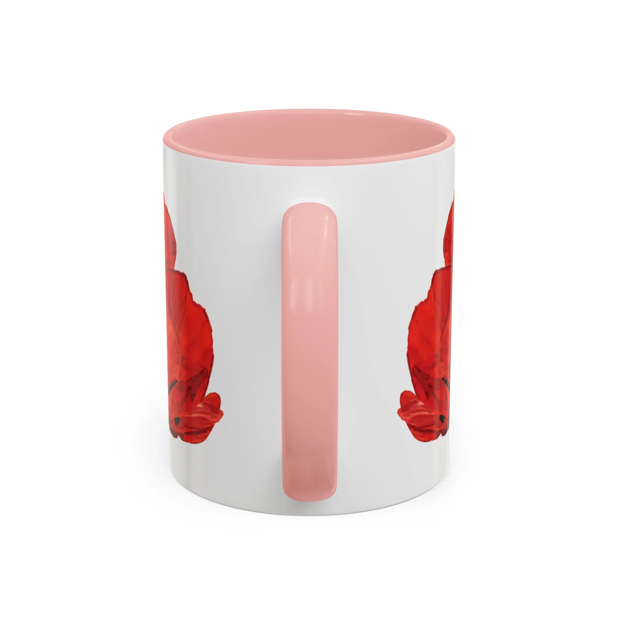 Poppy Floral Accent Coffee Mug 11oz pink