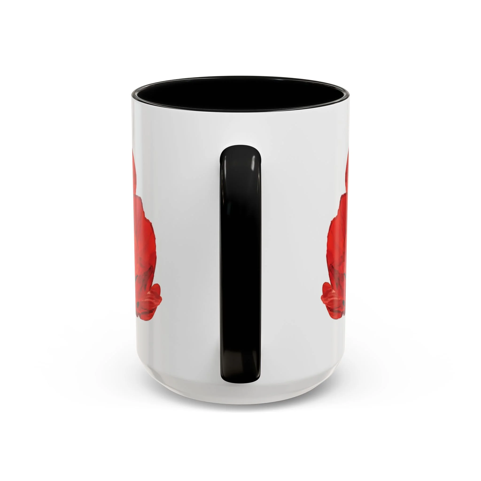 Poppy Floral Accent Coffee Mug 15oz black