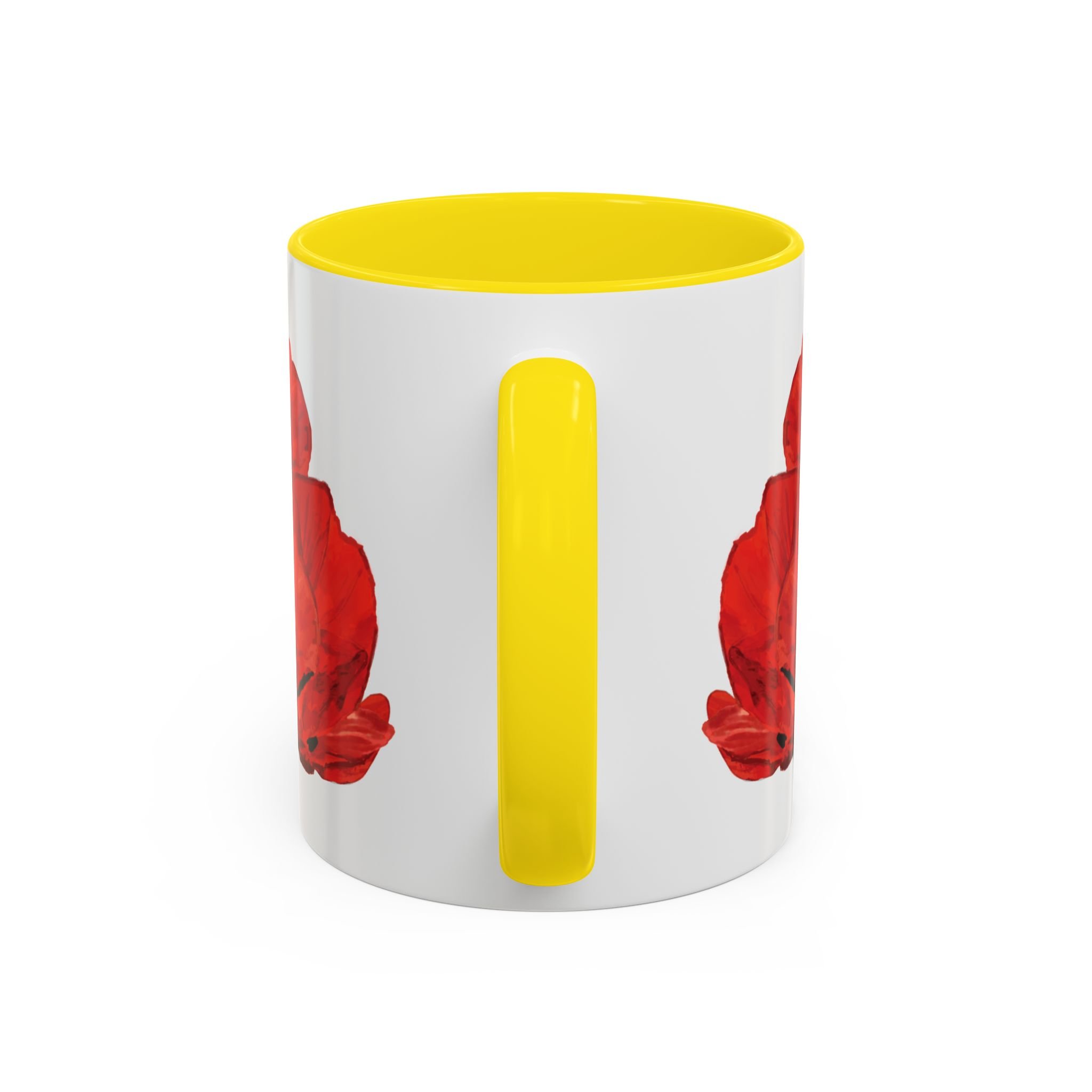 Poppy Floral Accent Coffee Mug 11oz yellow