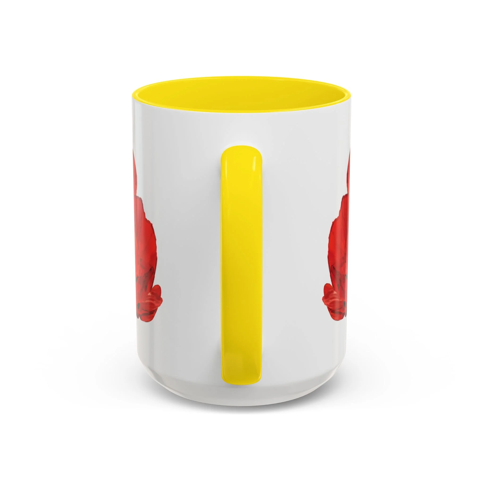 Poppy Floral Accent Coffee Mug 15oz yellow
