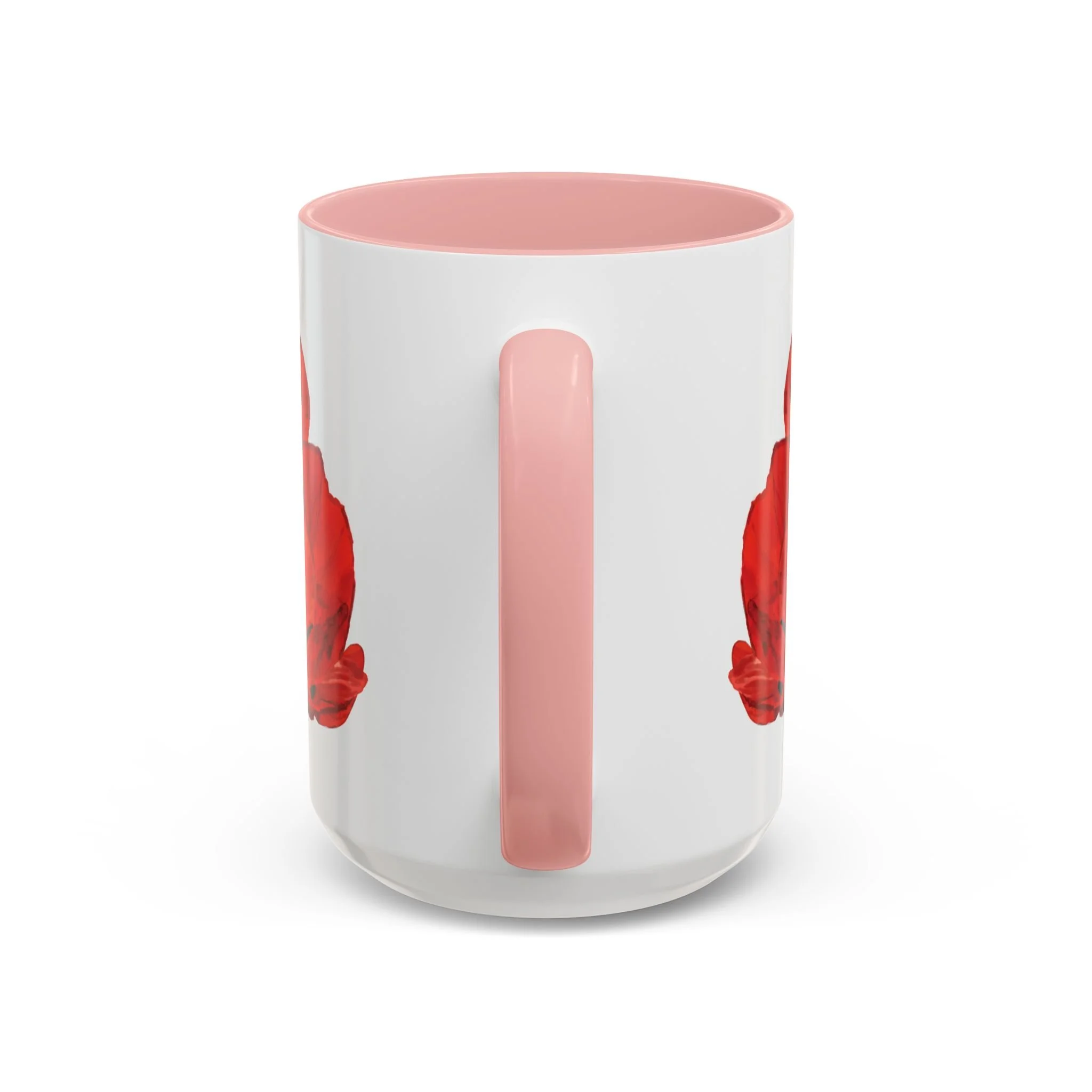 Poppy Floral Accent Coffee Mug 15oz pink