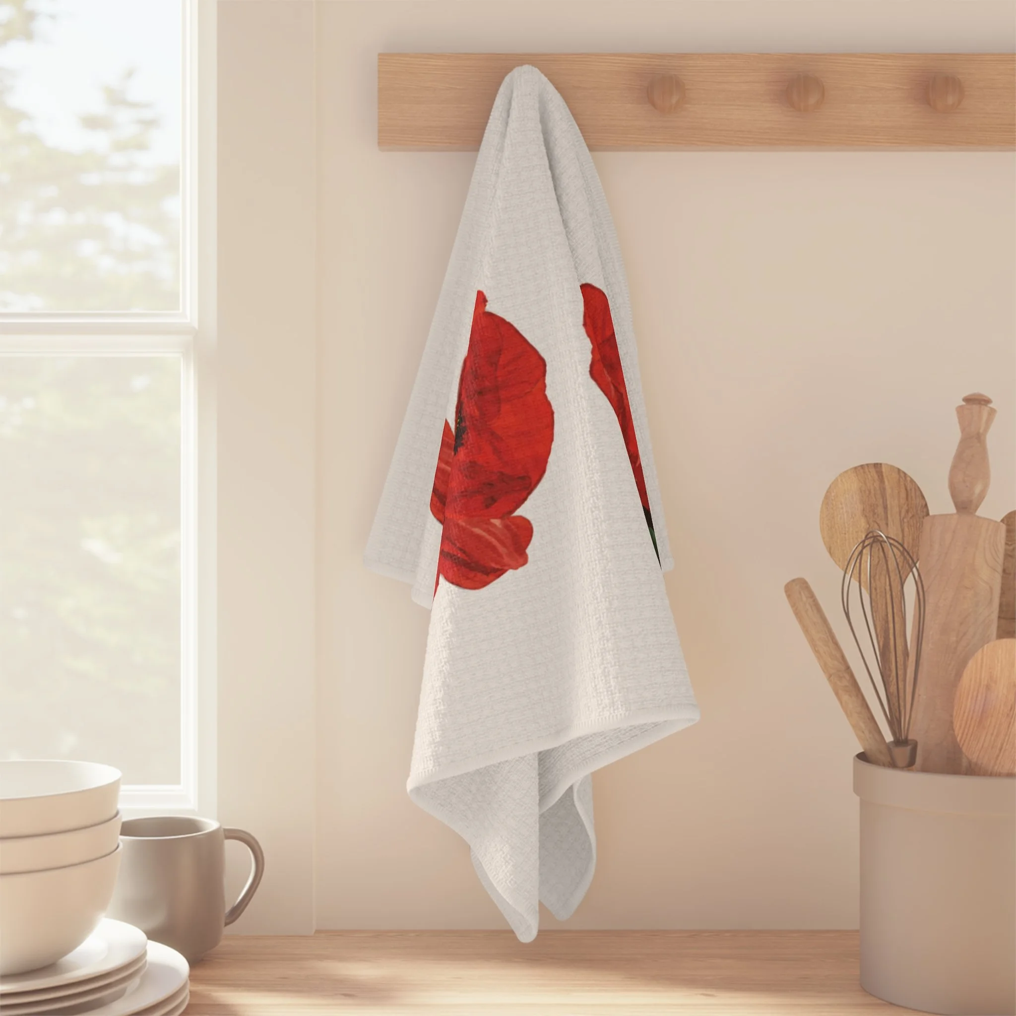 Poppy Microfiber Waffle Kitchen Towel